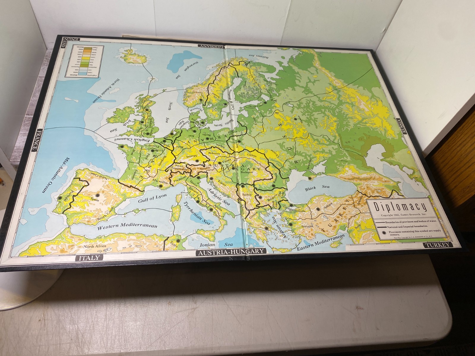 Diplomacy Board Game by Games Research 1971 Model 9100 Edition Vintage Complete