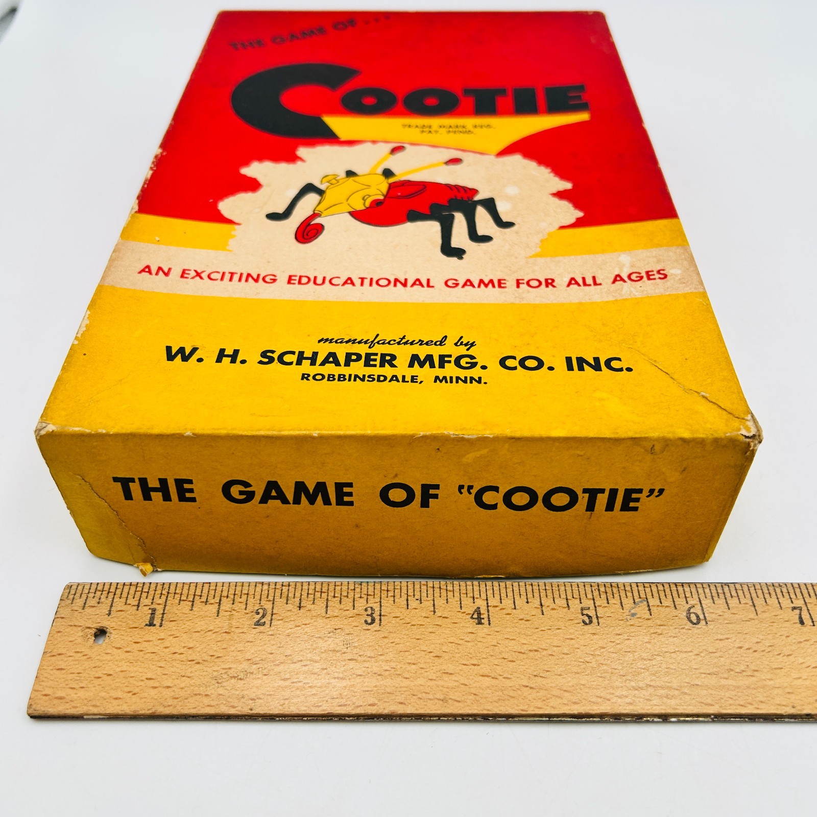 Classic Schaper Cootie Ant Game Missing 1 Leg Instructions Man Cave Vintage