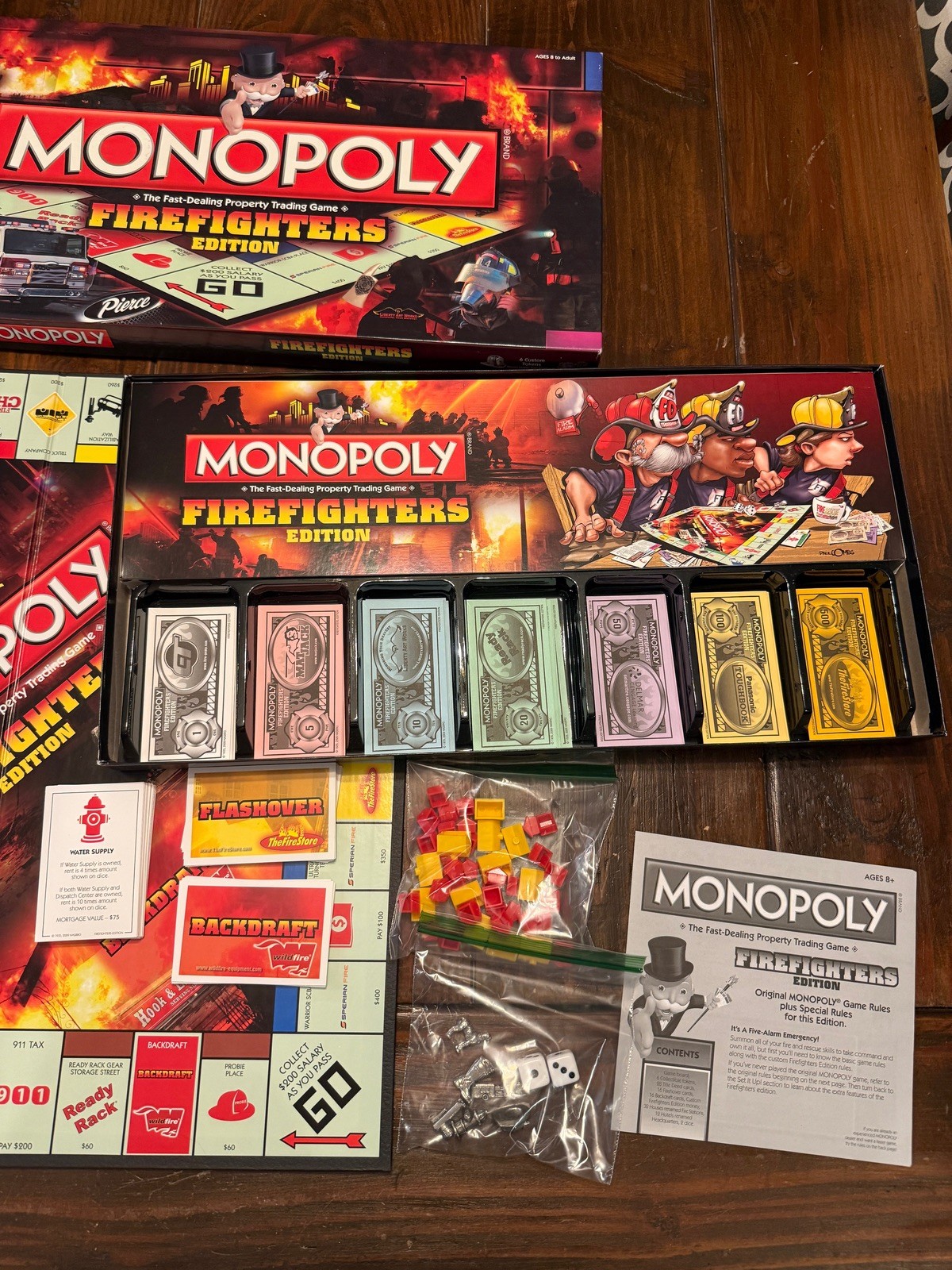 MONOPOLY Firefighters Edition 2009 Complete Board Game usaopoly Hasbro