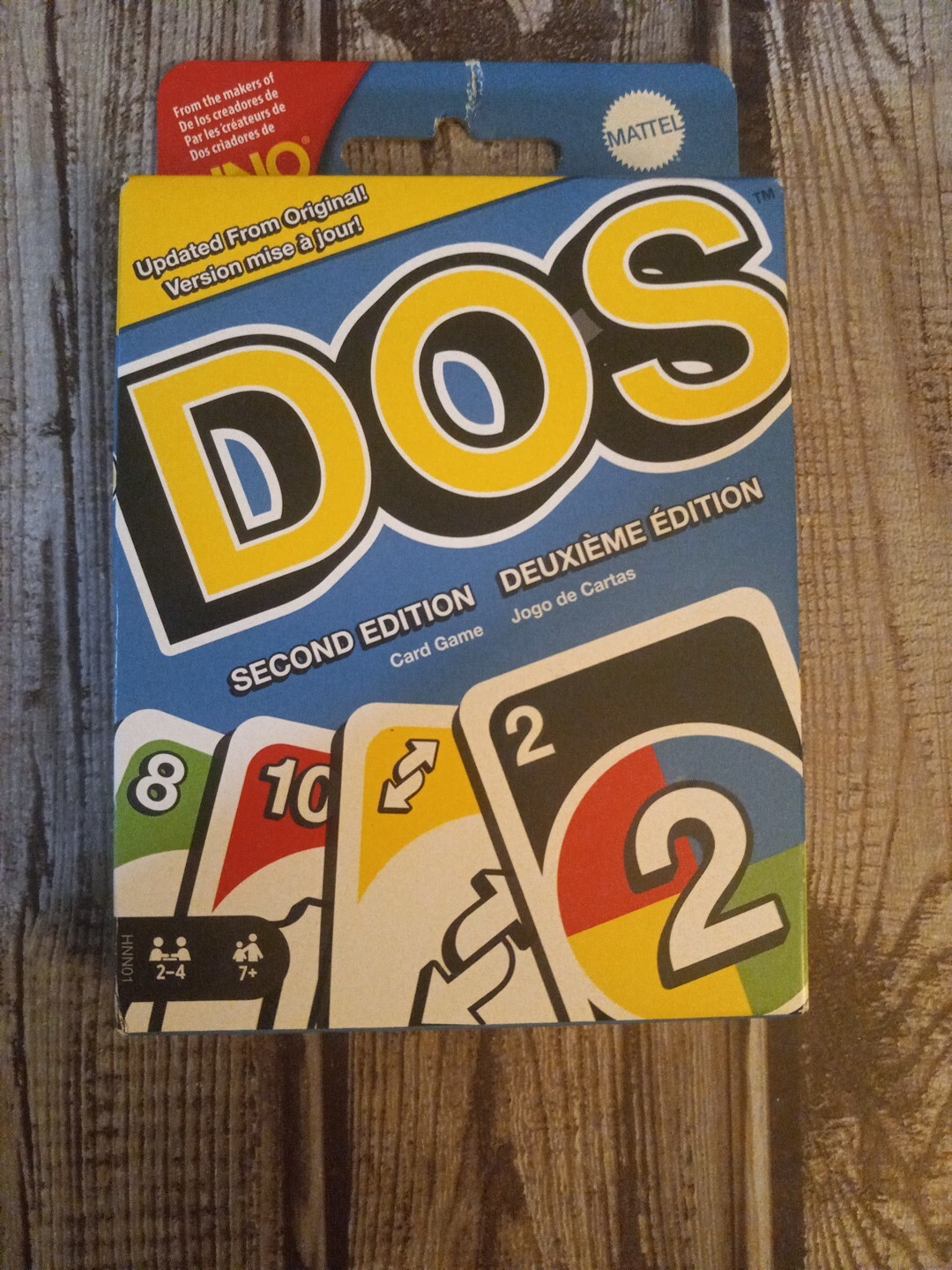 Mattel Uno Dos Second Edition Board Game for 2 to 4 Players Ages 7 Years and Up