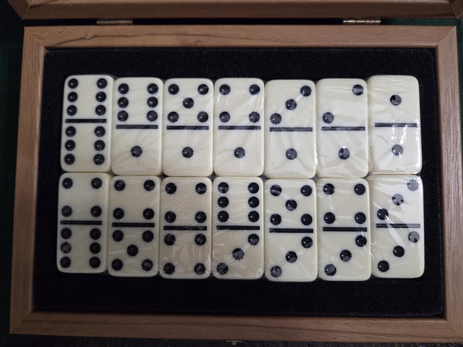 Manopoulos Luxury Domino Set in Wooden Case, Sealed, Medium Size Made In Greece
