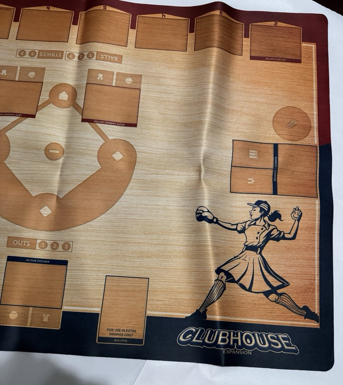 Bottom of the 9th Clubhouse Expansion Large Game Playmat Dice Hate Me Card Game