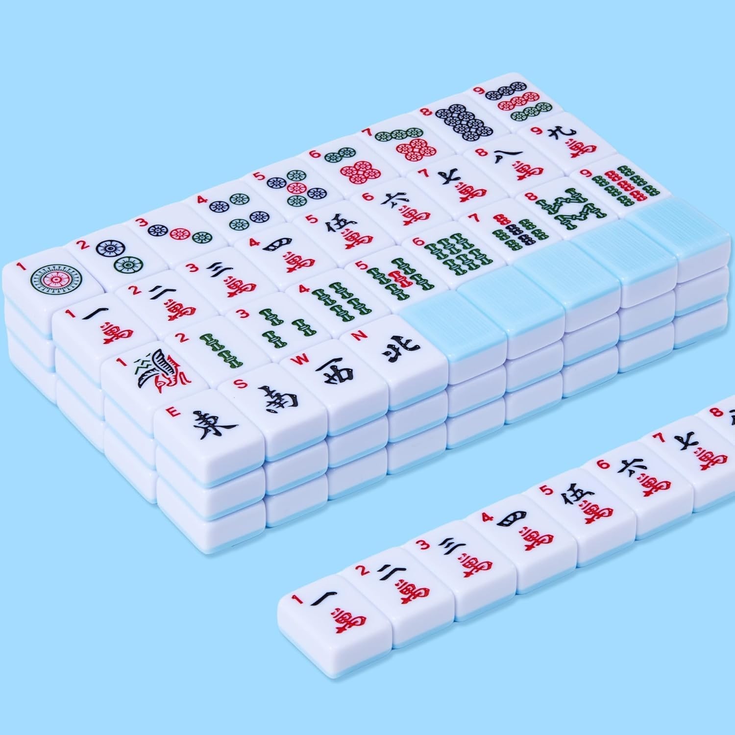 American Mahjong Tile Set, 166 Blue Tiles (1.2”) for Western Mahjong Game, Repla
