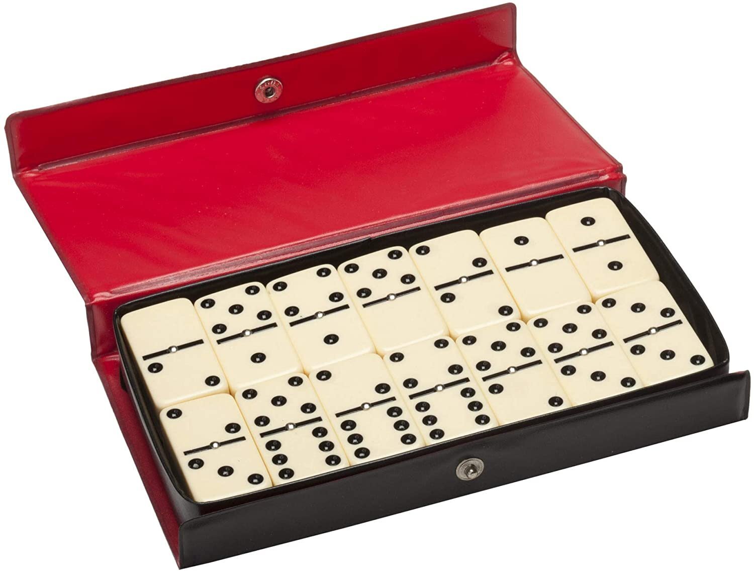 WE Games Double Six Dominoes with Spinners – Ivory Tiles, Club Size