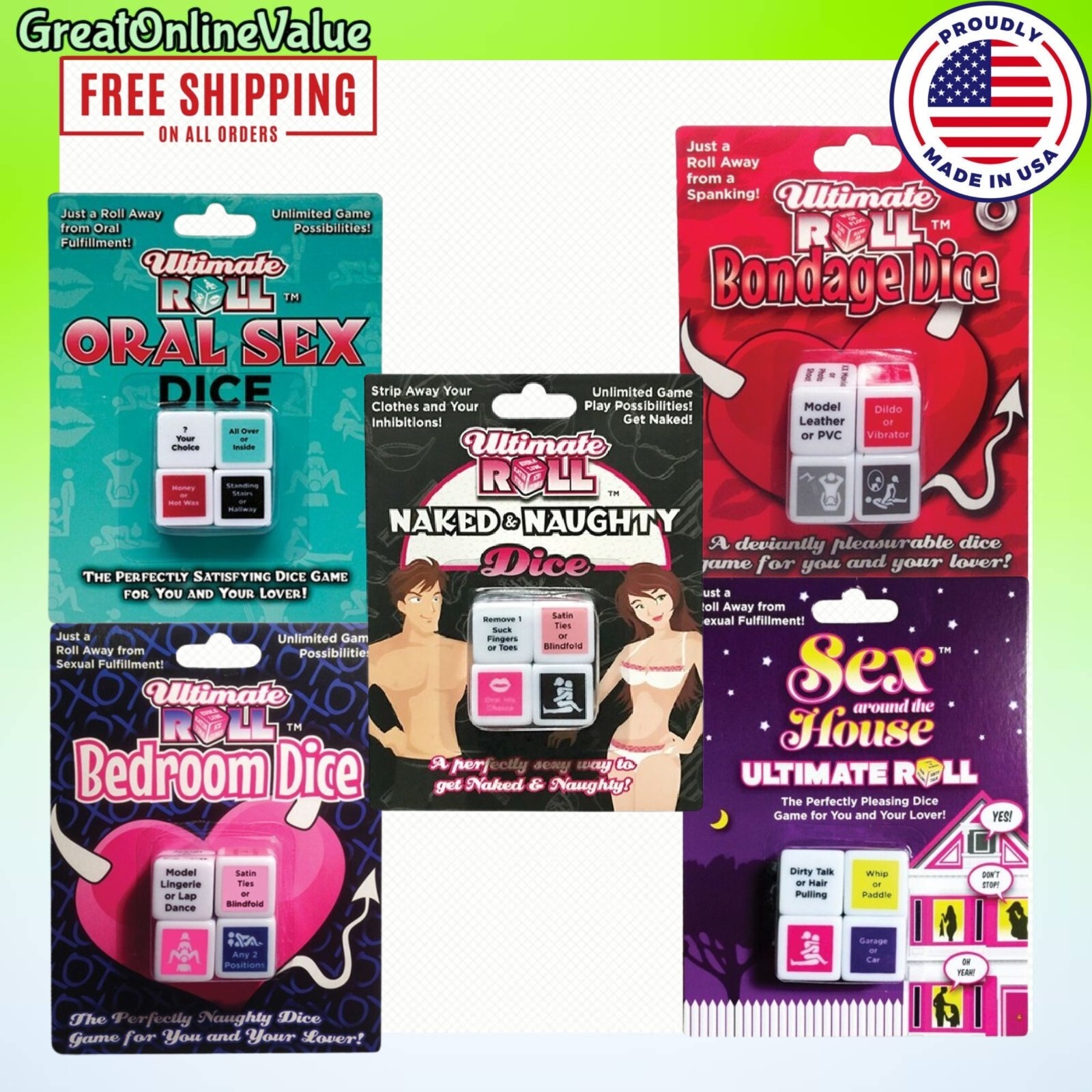 20 Dice Bundle Nasty Sex Couples Board Game Kinky Fantasy Romance Adult Gift NEW