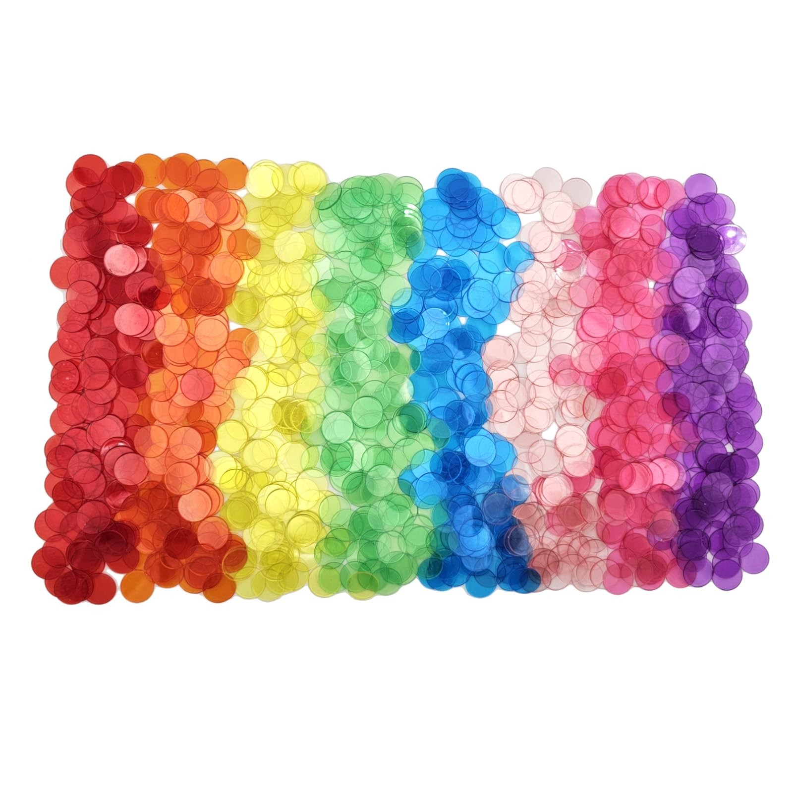 SUTIMSHE 1000 Pcs of 3/4 inch Transparent 8 Color Bingo Counting Chips Large