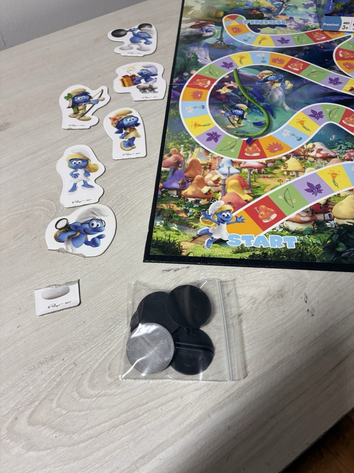 Smurfs The Lost Village Board Game 2017 Outset Complete RARE Family Strategy