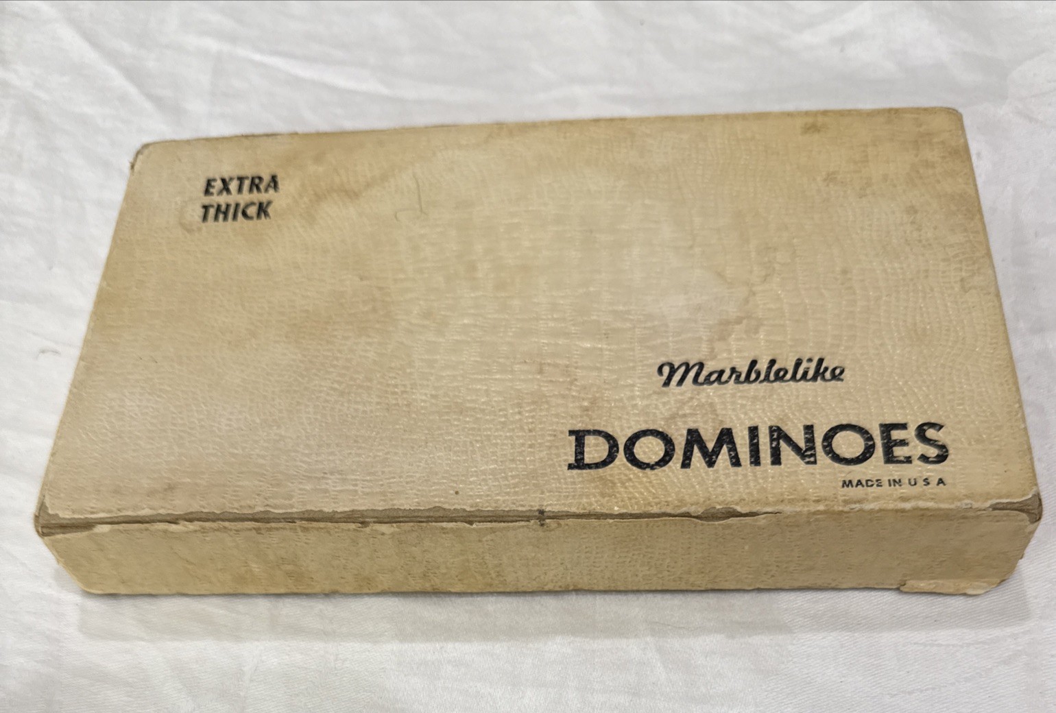 Vintage Puremco No. 716 Marblelike Extra Thick Dominoes Black & White * Free S/H