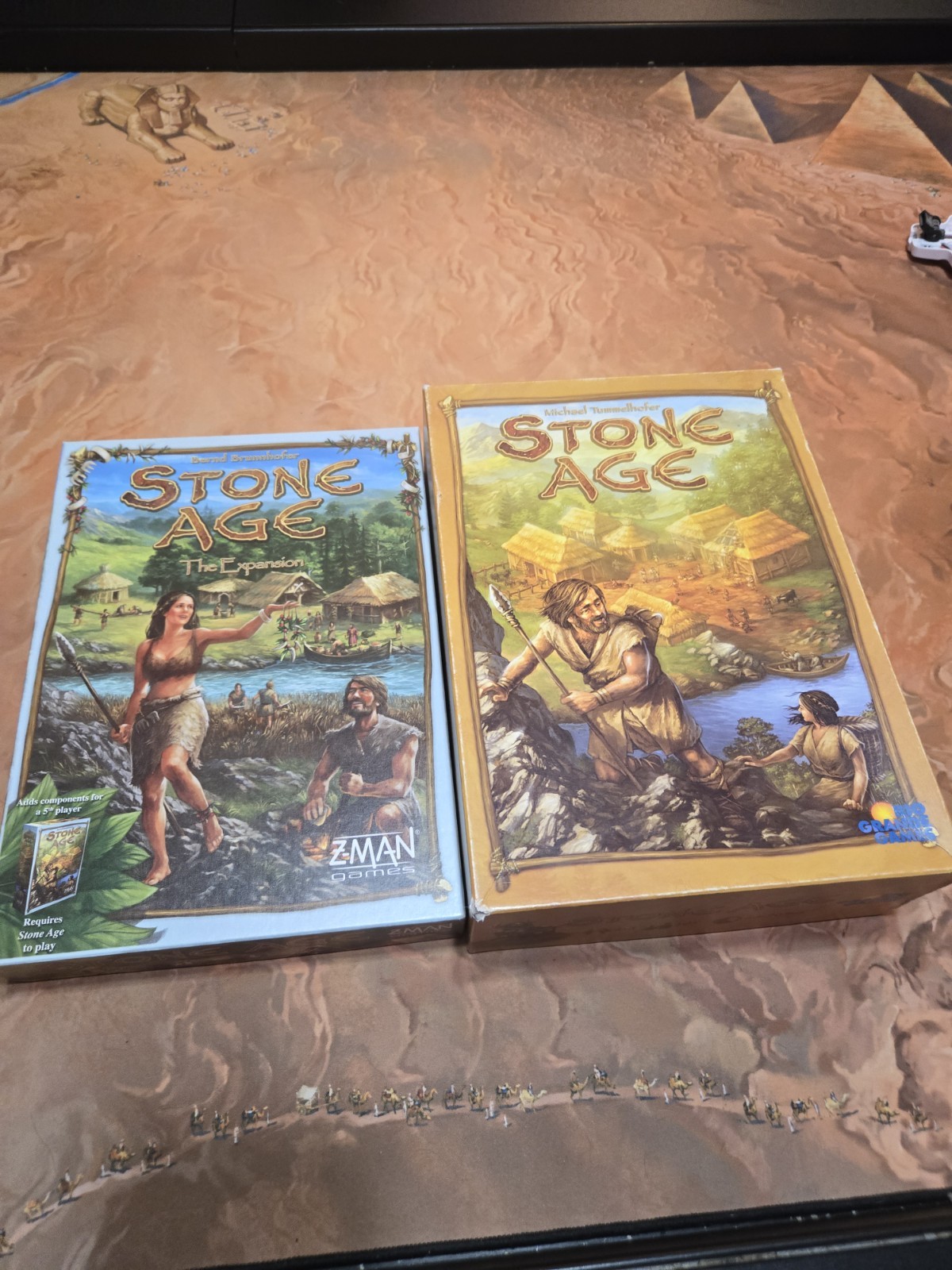 Stone Age The Expansion board game OOP, hard to find, + Base Stone Age Game