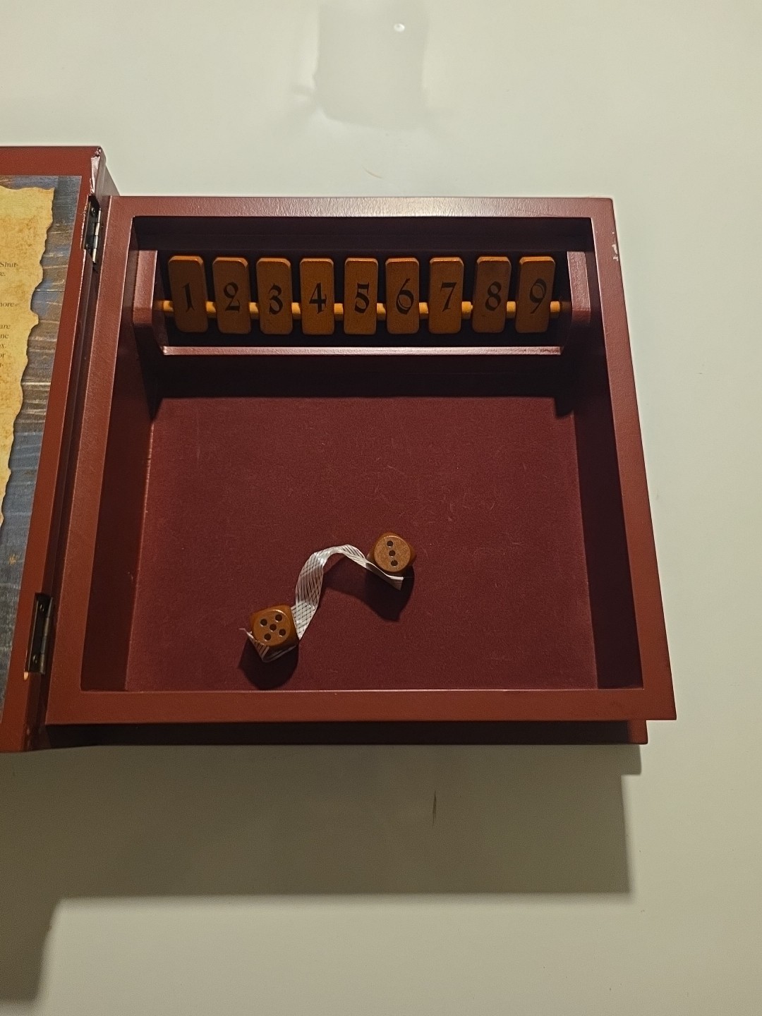 Shut-The-Box Game of Strategy & Chance OLD STOCK Book Shelf Edition Open Box