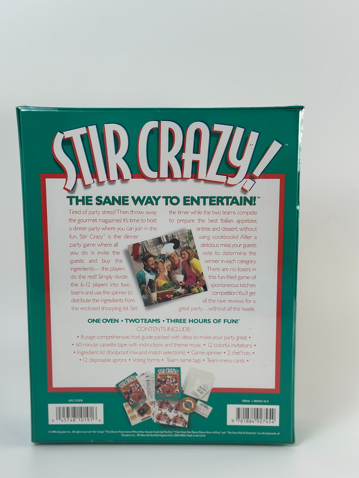 Stir Crazy Italian Dinner Party Game New Sealed Vintage 1996