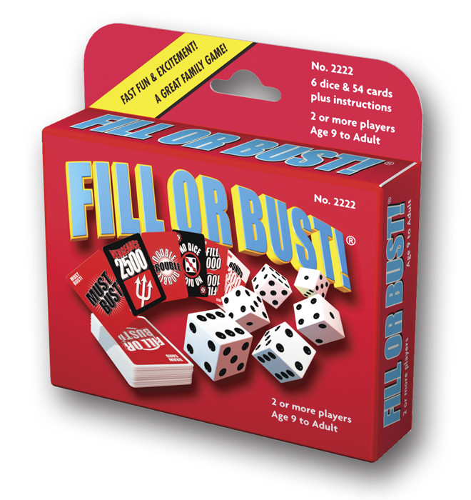 Fill Or Bust Dice Card Game Bowman Games 2222 Family Party Fast Press Your Luck