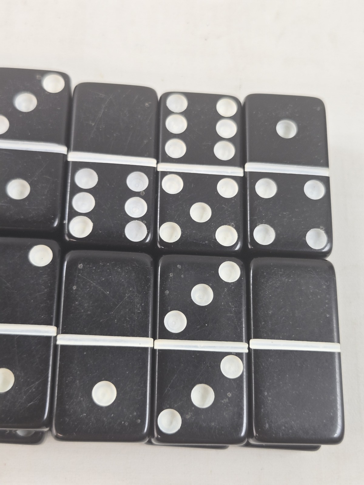 Vintage Marblelike Super Thick Dominoes Game Set Made in USA Traditional Tile