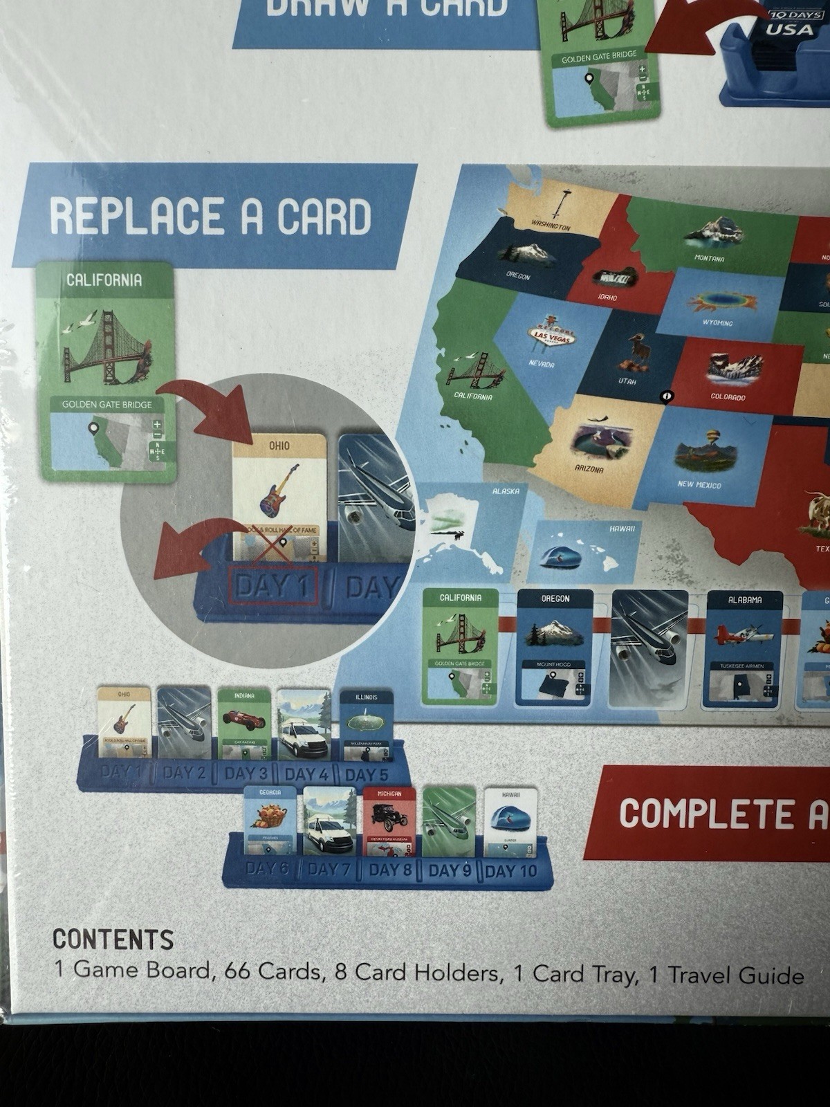 10 Days in The USA Board Game 30 Minutes 2-4 Players Age 8+ The OP Games