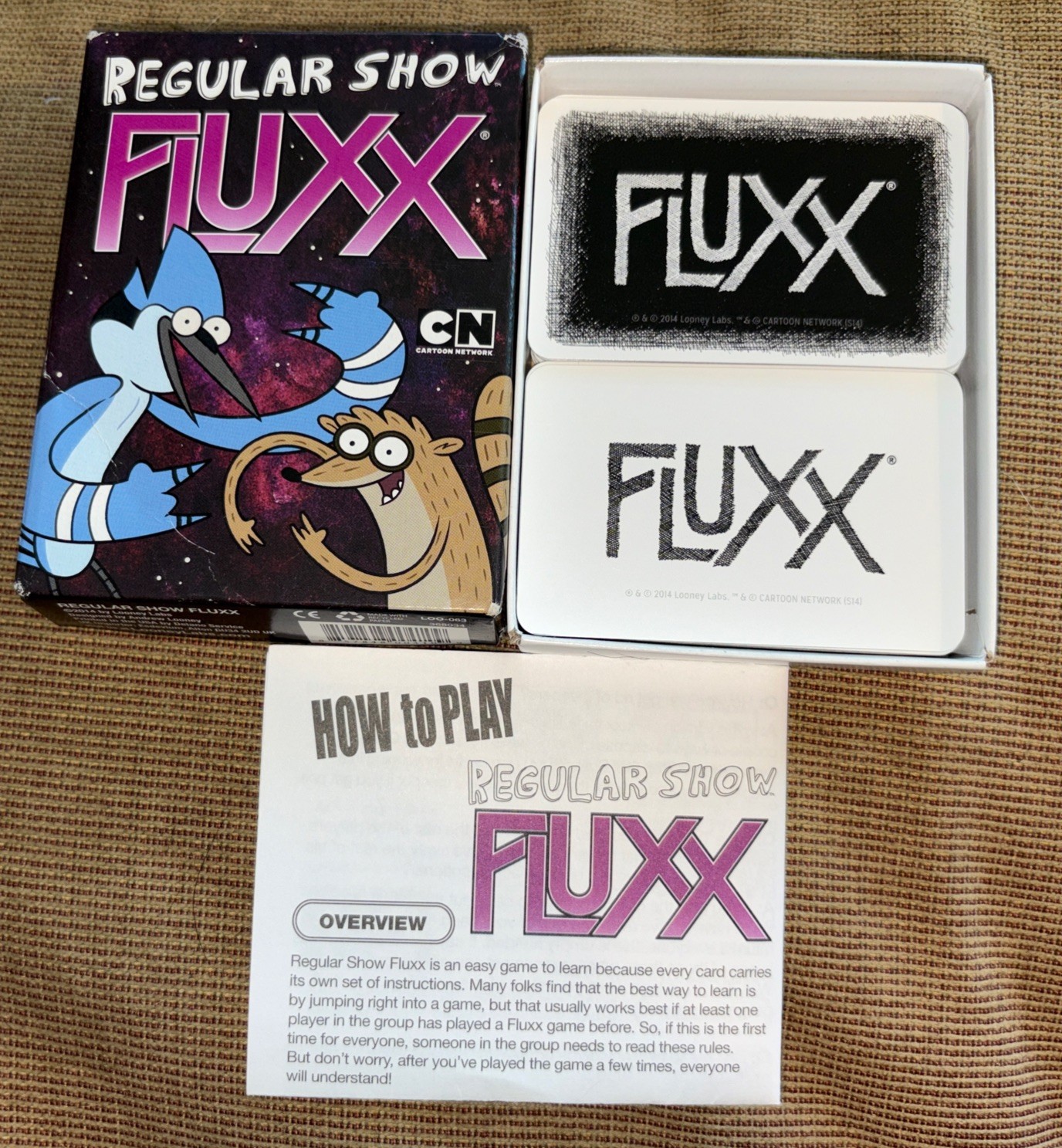 REGULAR SHOW Fluxx Card Game Looney Labs 2014 Cartoon Network Complete