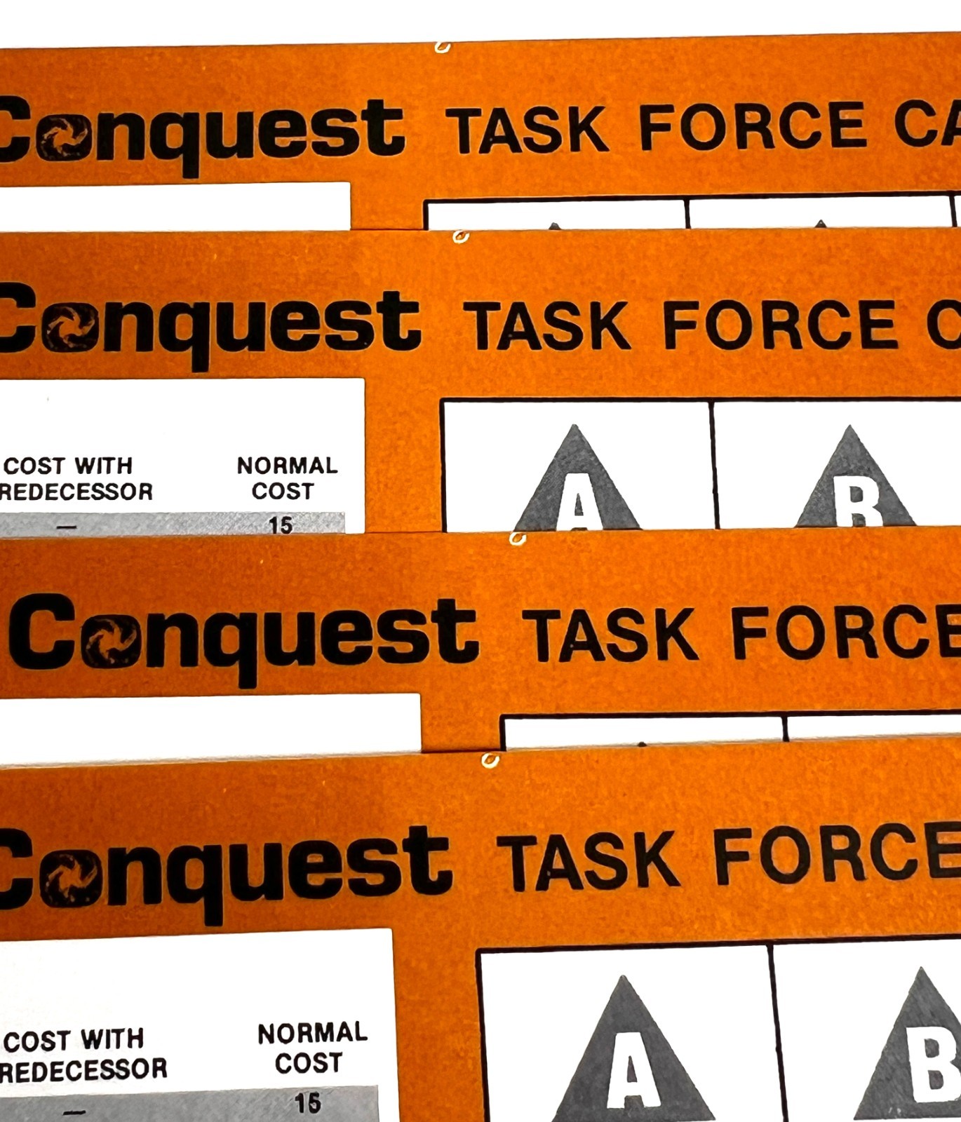 Vtg 1984 Avalon Hill Stellar Conquest Task Force Card Lot of 4 Parts Accessories