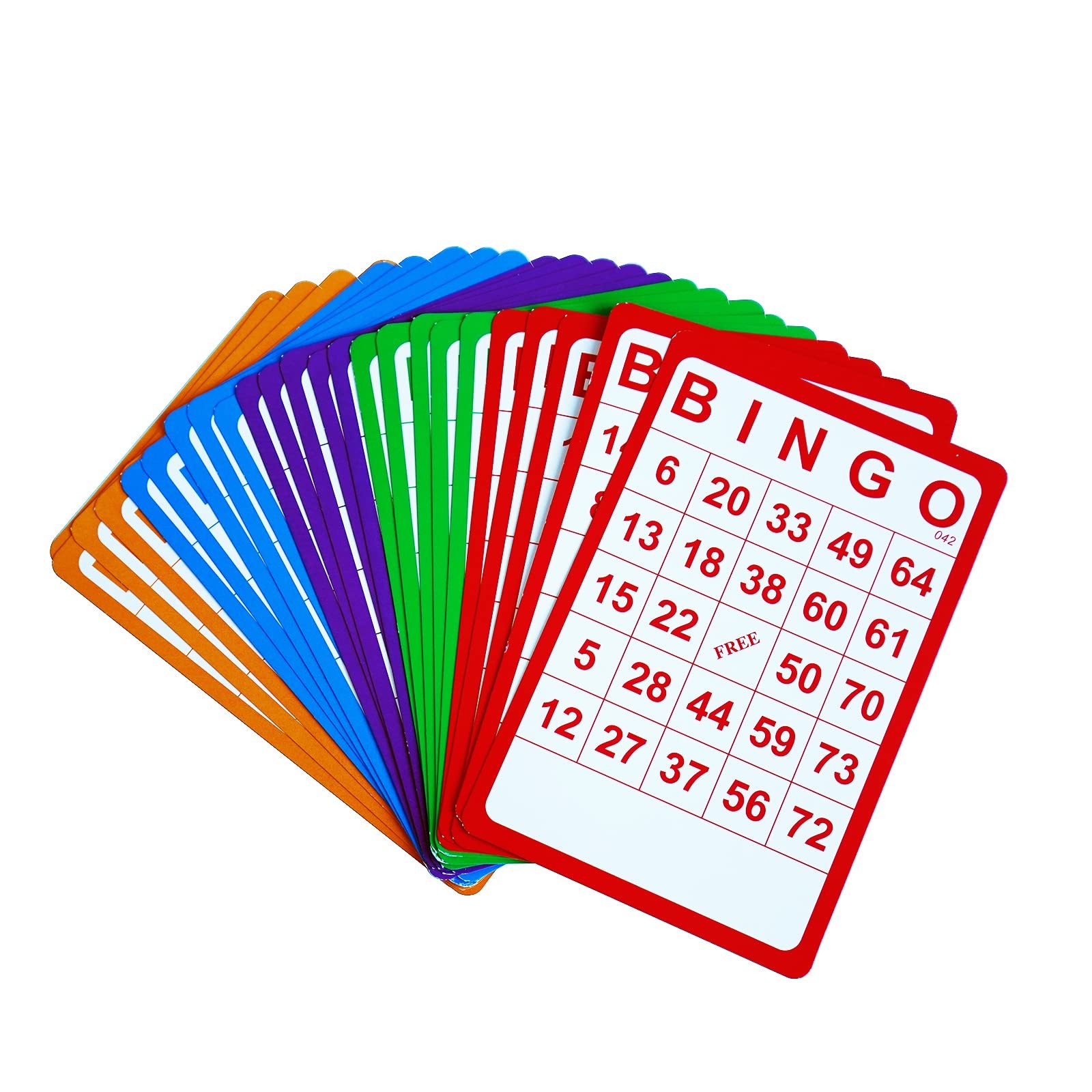 100 Bingo Cards Resuable Bingo Paper Game Cardstock Bulk, 5 Colors