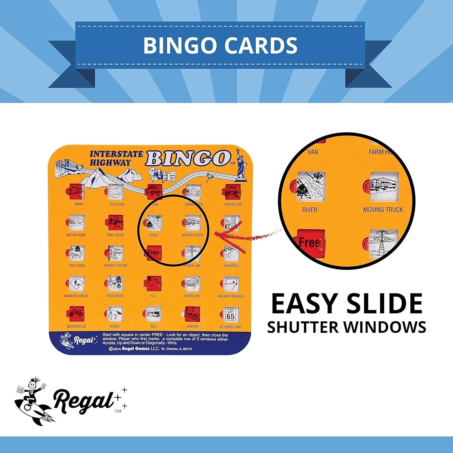 Interstate Highway Bingo Set – Reusable Cards with No Chips for Easy Gameplay