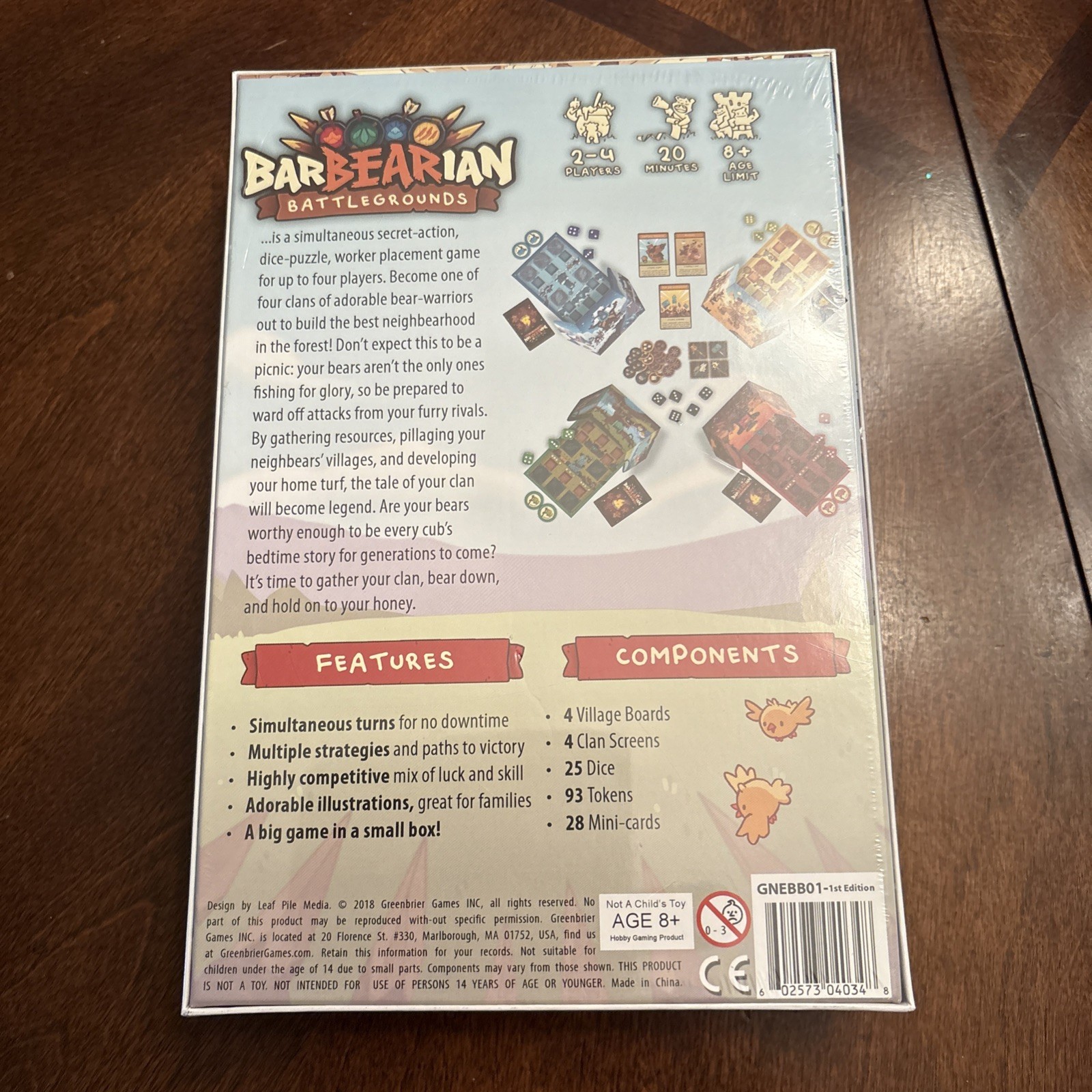 New In Shrink GreenBrier Games BARBEARIAN BATTLEGROUNDS Board Game – Barbarian