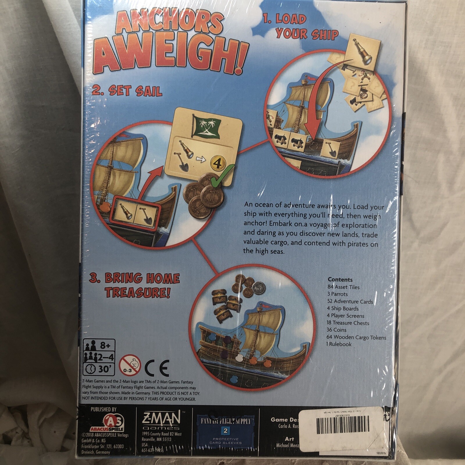 Anchors Aweigh! Board Game Z-Man Games Bring Home Treasure!! Free Shipping