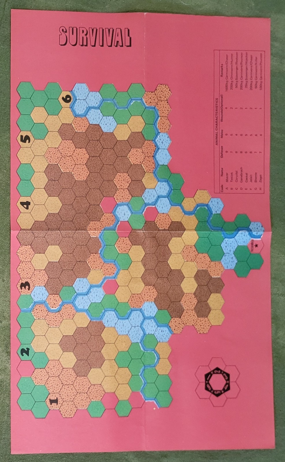 Survival/The Barbarian 1979 Task Force wargame bagged complete punched dice Good
