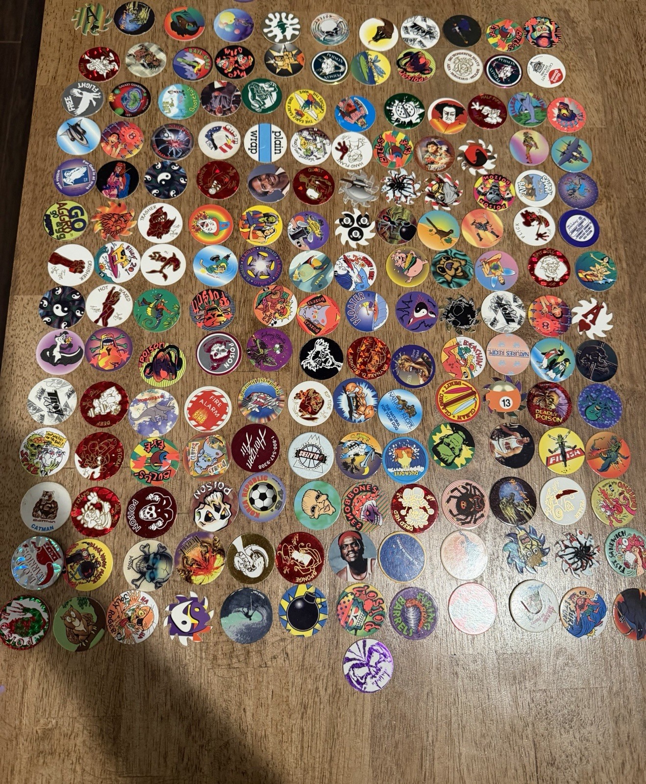 Vintage 1990s POG Lot 200+ Milk Caps Poison Marvel Ghostbusters Foil
