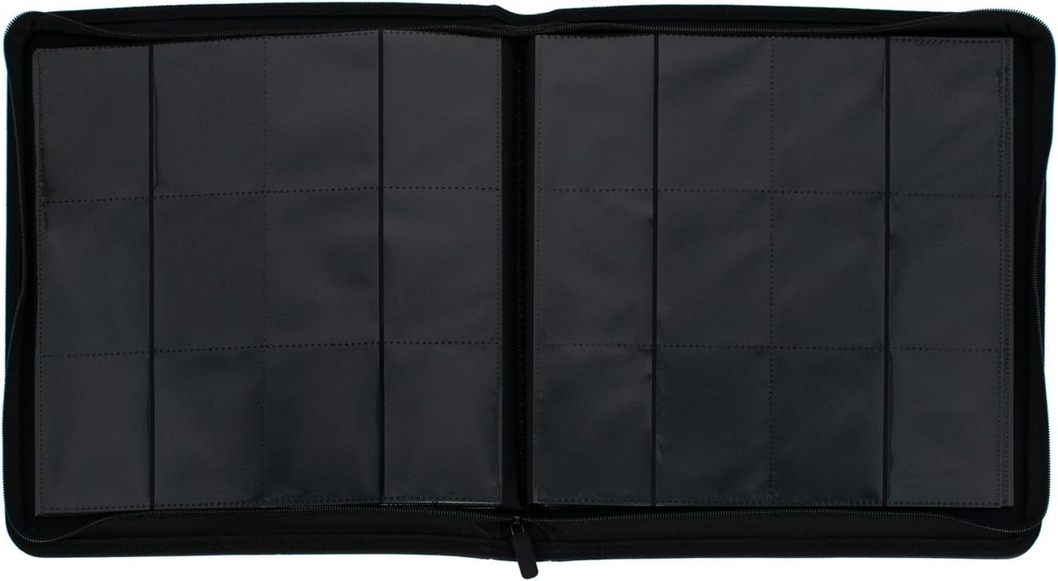 BCW 12-Pocket Zipper-Folio LX Trading Card Binder (Black) | Large, Black