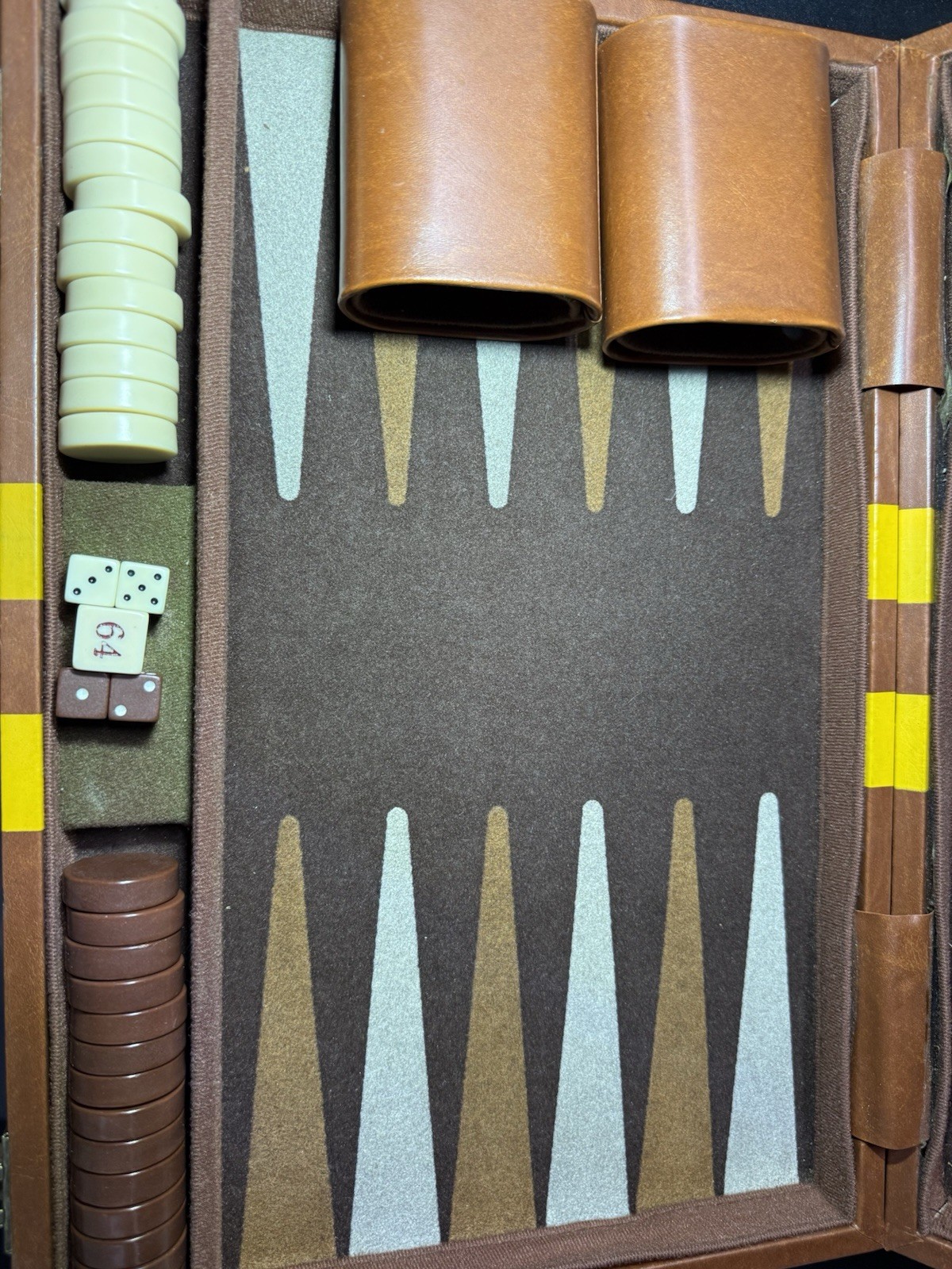 Vintage Backgammon Portable Set Brown