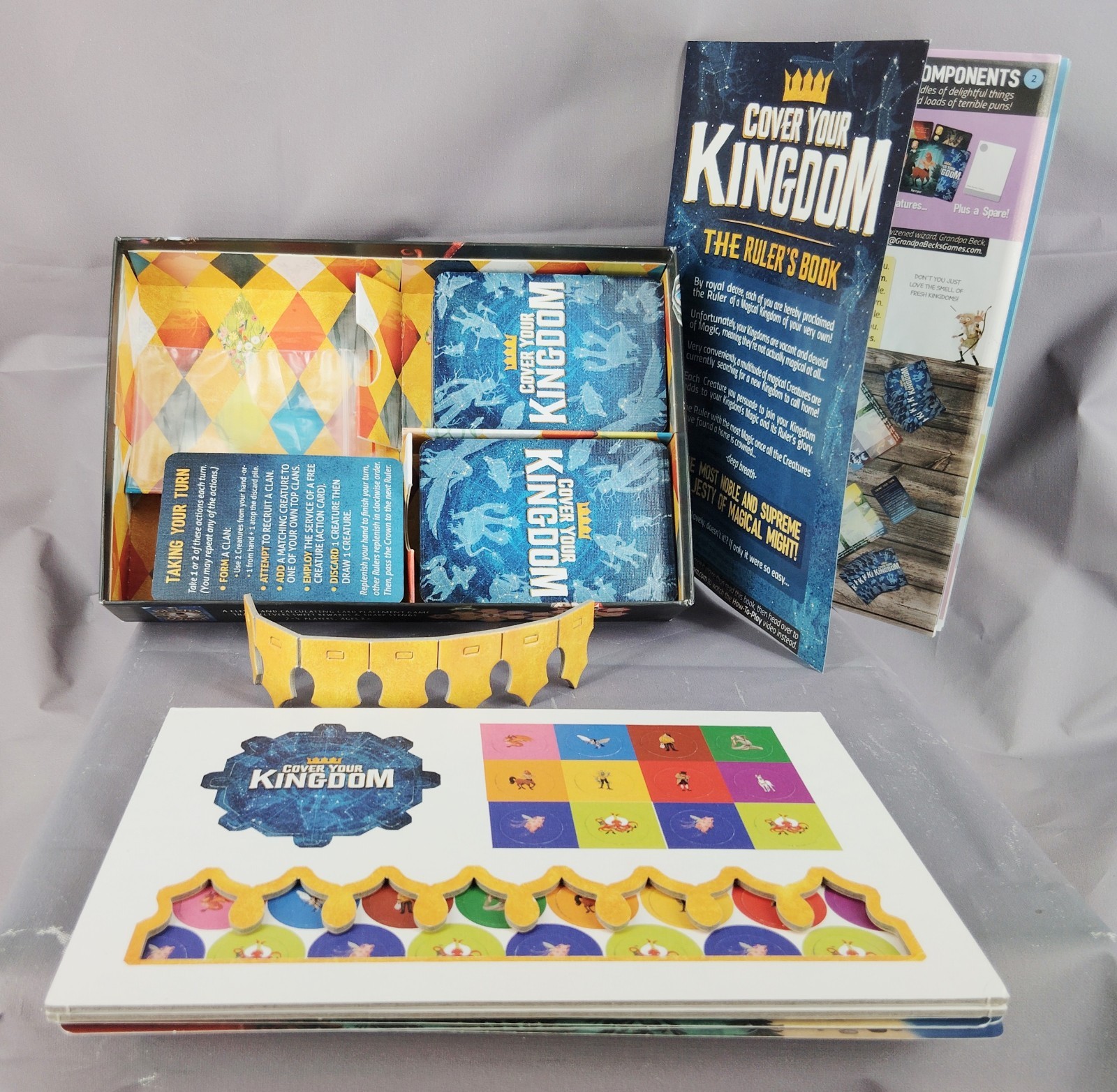 Grandpa Beck’s Cover Your Kingdom Complete Board Game 2019 Excellent Condition