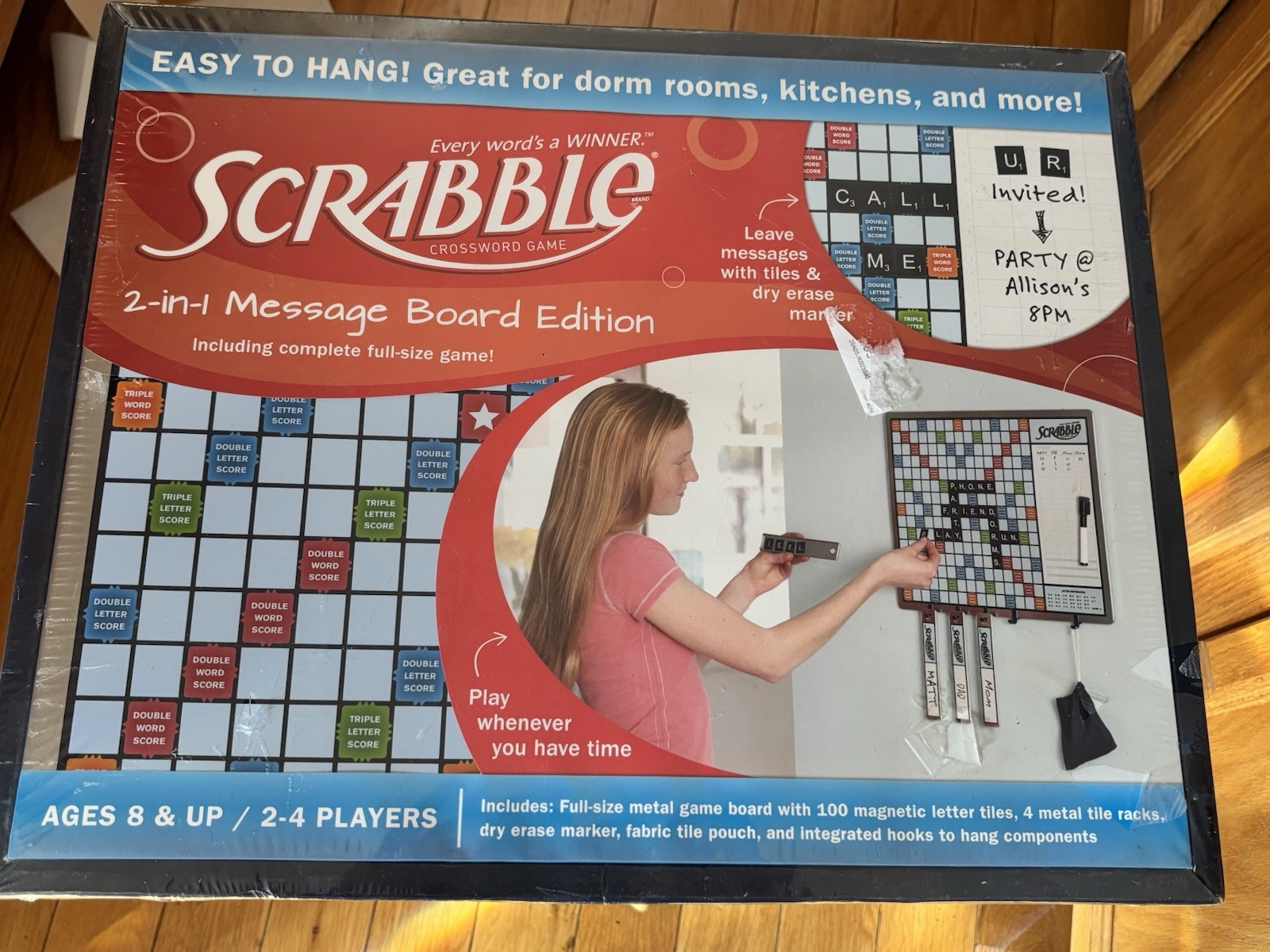 SCRABBLE 2-In-1 MESSAGE BOARD Edition Hasbro Winning Solutions Magnetic Tiles