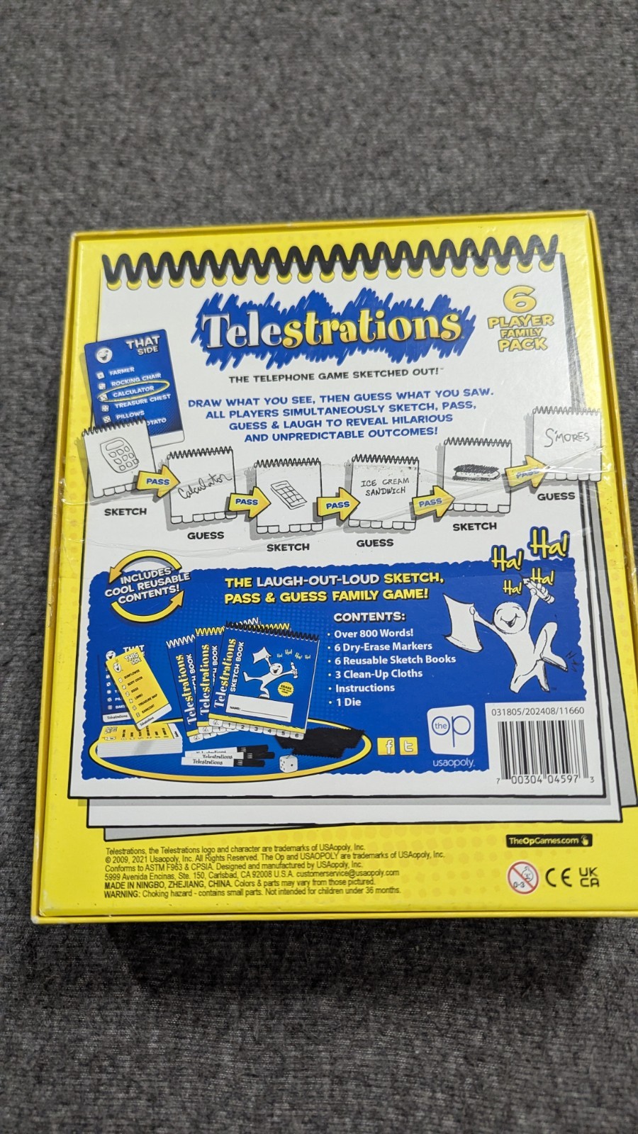 Telestrations USAopoly 2021 Telephone Game Sketched Out 4-6 Players Complete