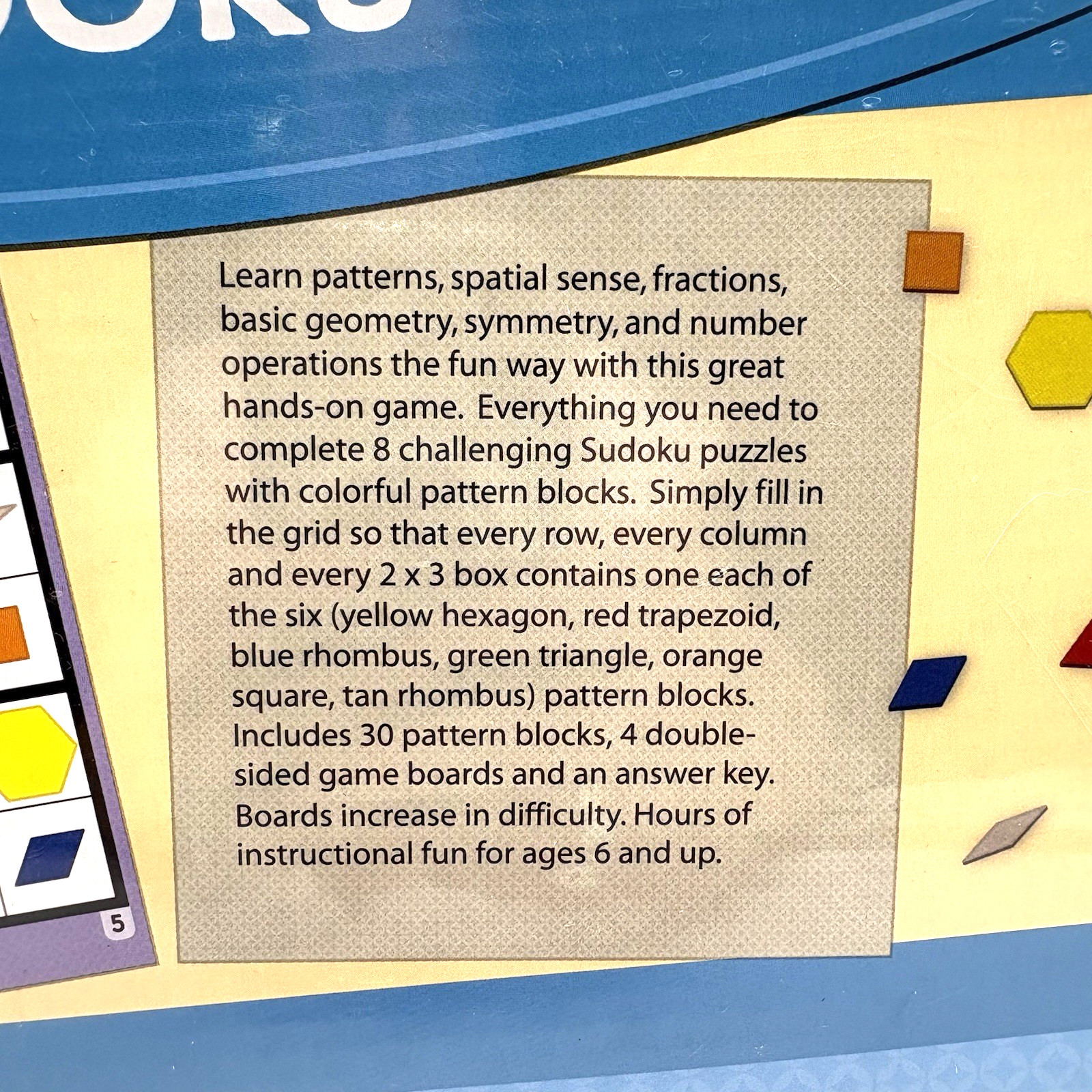 Sudoku Board Game Color Edition Ages 6 & Up Homeschool Geometry Symmetry NEW