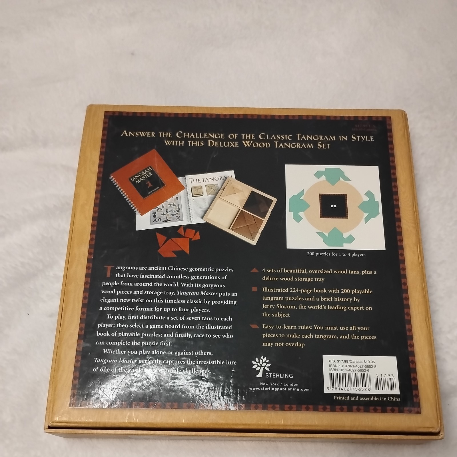 Tangram Master Ultimate Wooden Puzzle Challenge Sterling, 4 sets wood tabs &tray
