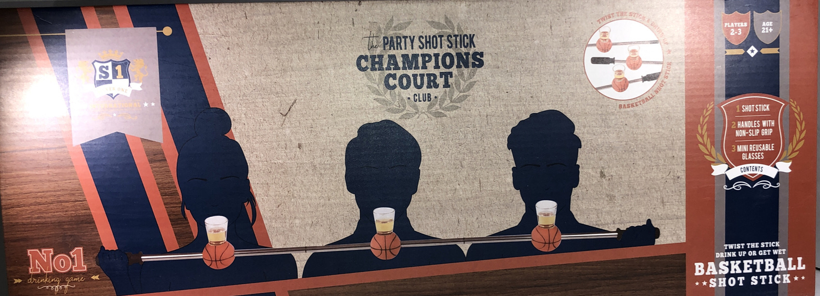 Party Shot Stick Champions Court Club Drinking Game Basketball Shot Glasses NEW