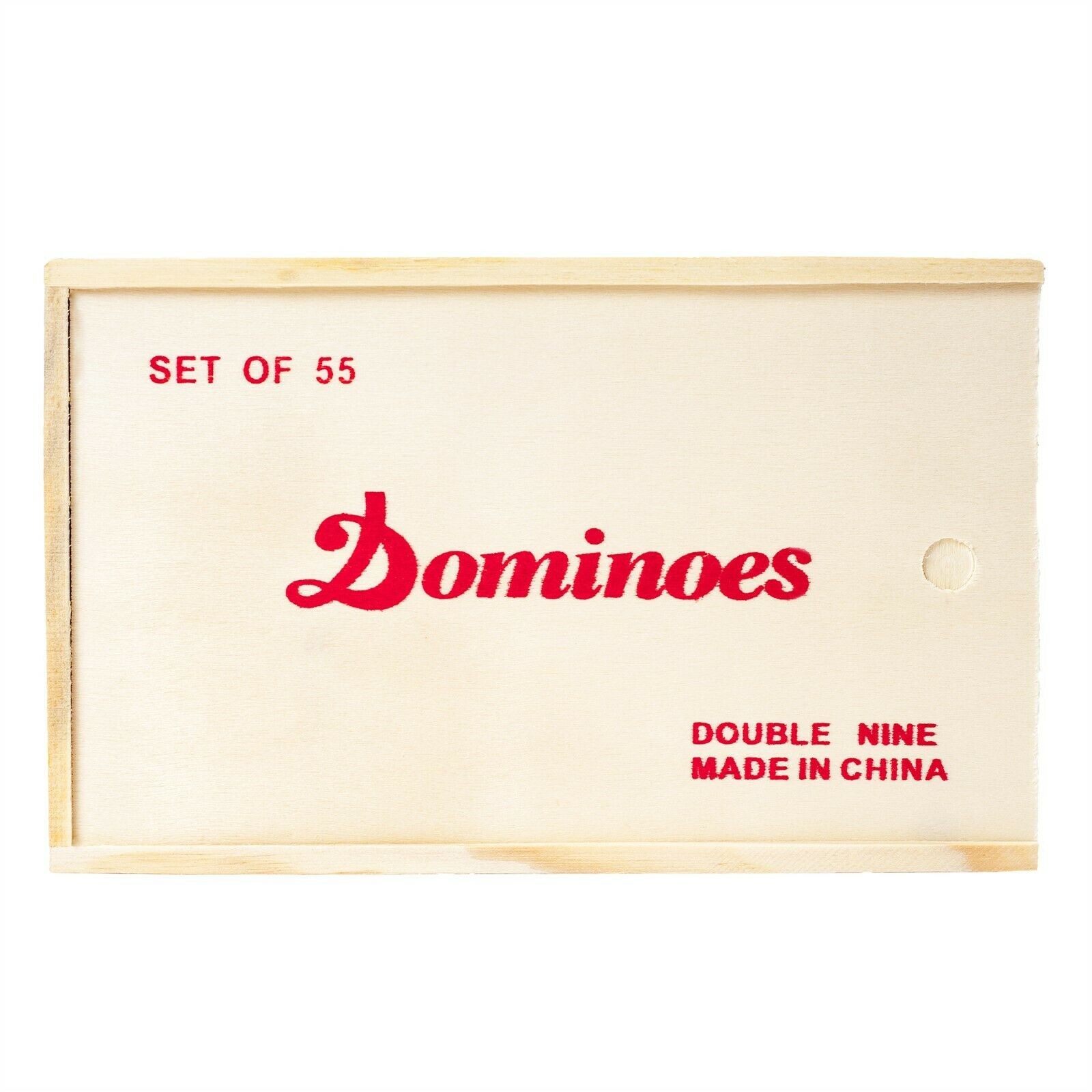 Set of 55 Double Nine Dominoes Wood Case Family Strategy Game Night