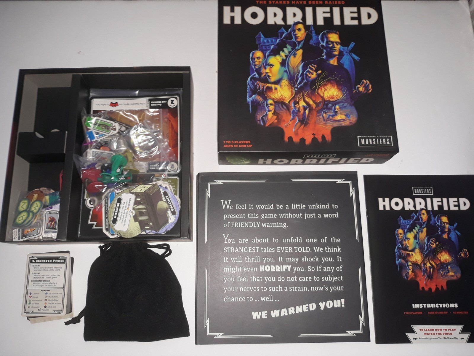 Horrified: Universal Monsters Strategy Board Game Ravensburger Complete