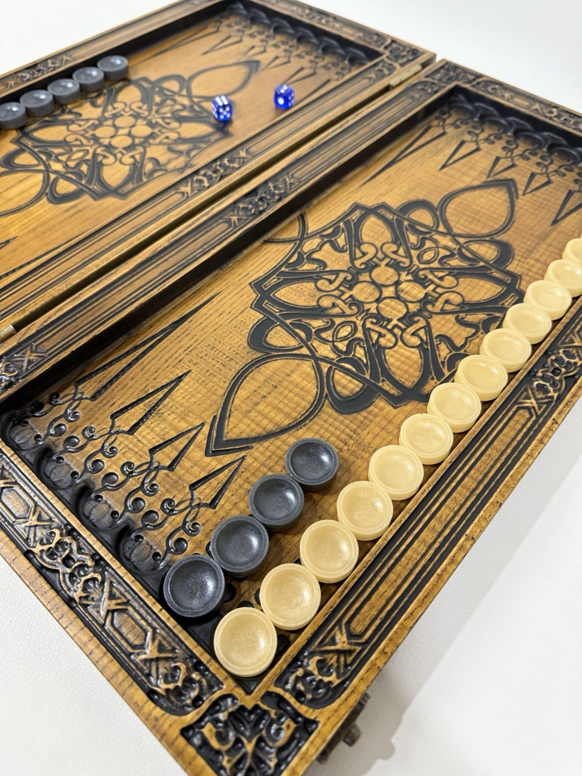 Handmade Spider Wooden Backgammon Set