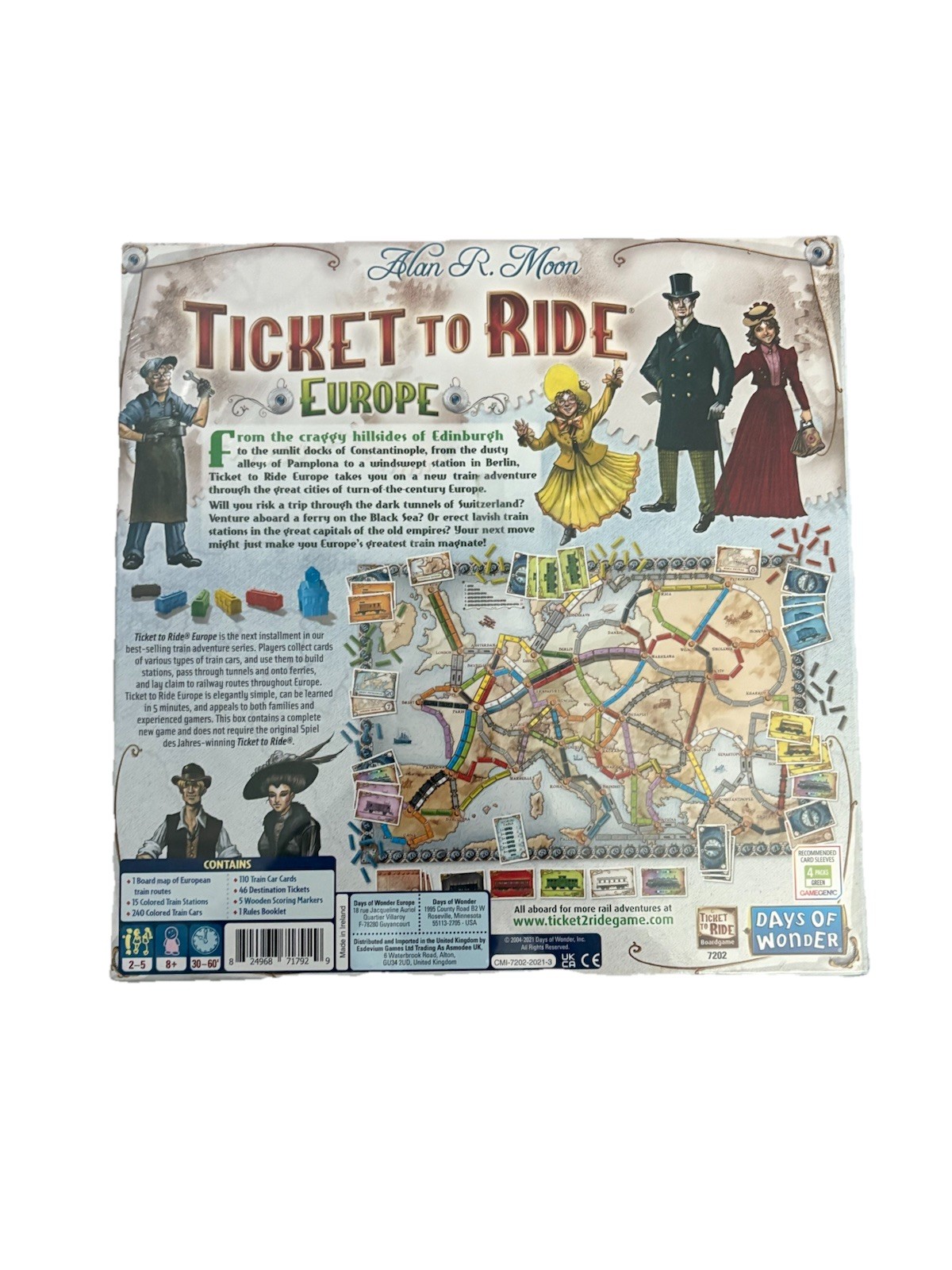 Ticket to Ride Europe Game Tunnels Ferries Train Stations Strategic New SEALED