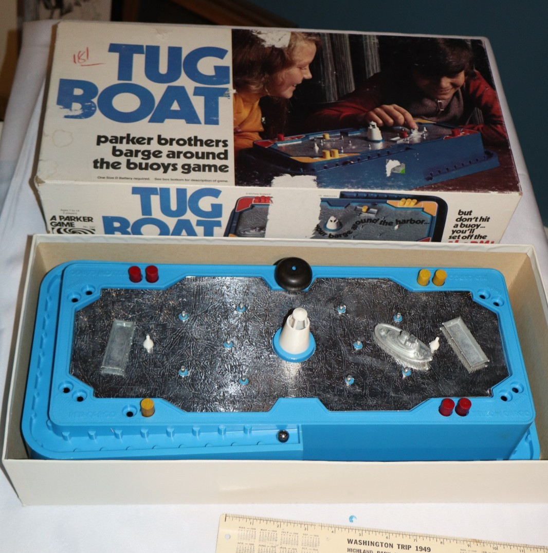 Tug Boat Board Game 1974 Parker Bros 99% complete READ like Operation 1970s HTF