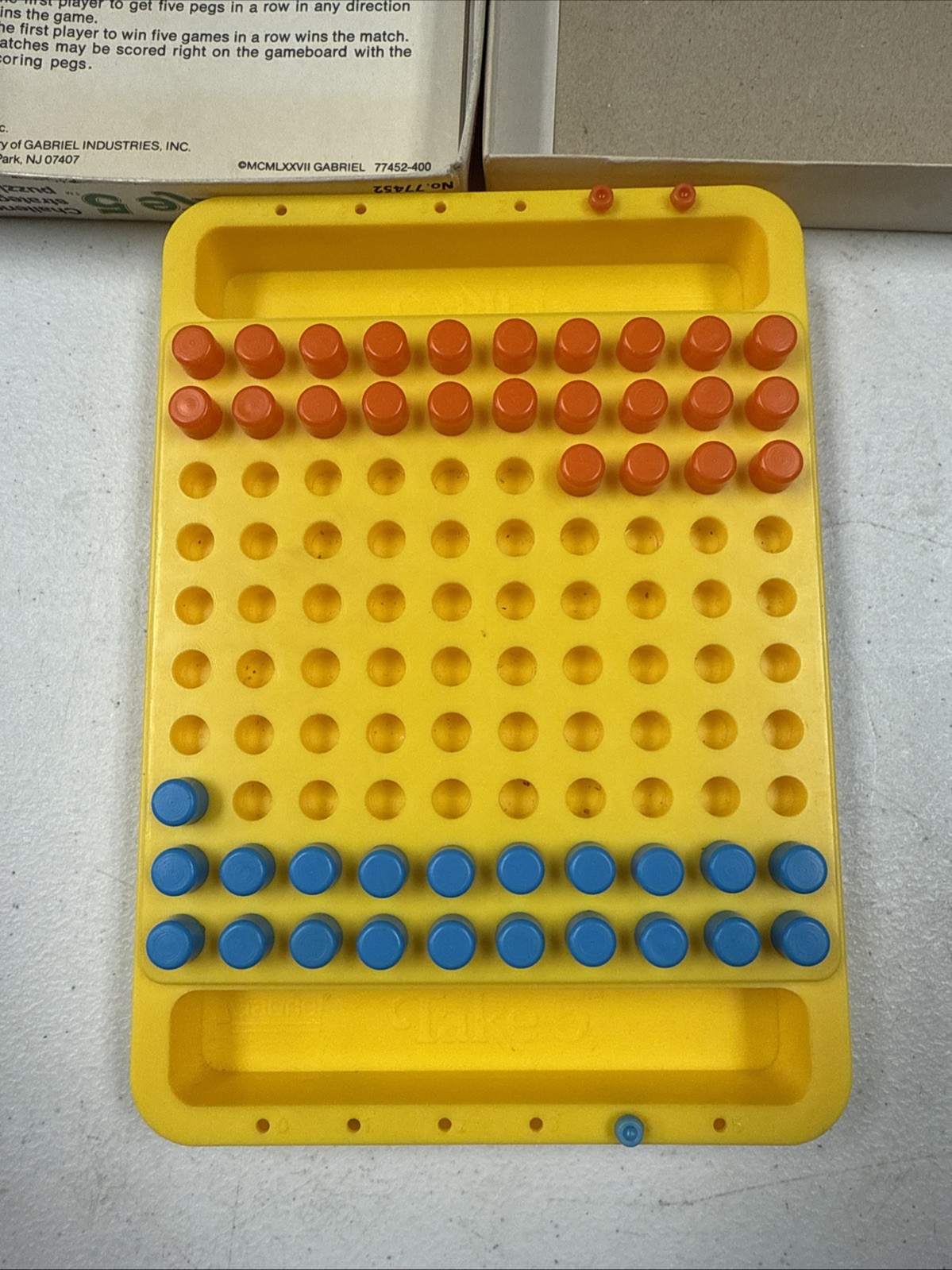 Vintage 1977 Take 5 Strategy Peg Game Puzzler by Gabriel A Hi-Q Game INCOMPLETE