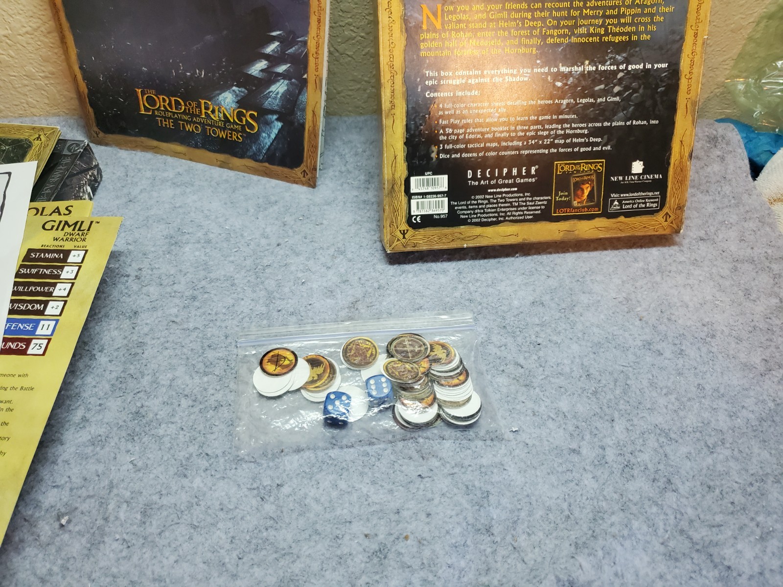 Lord of the Rings Roleplaying Adventure Game Two Towers Box Set, Pre-own, Comple