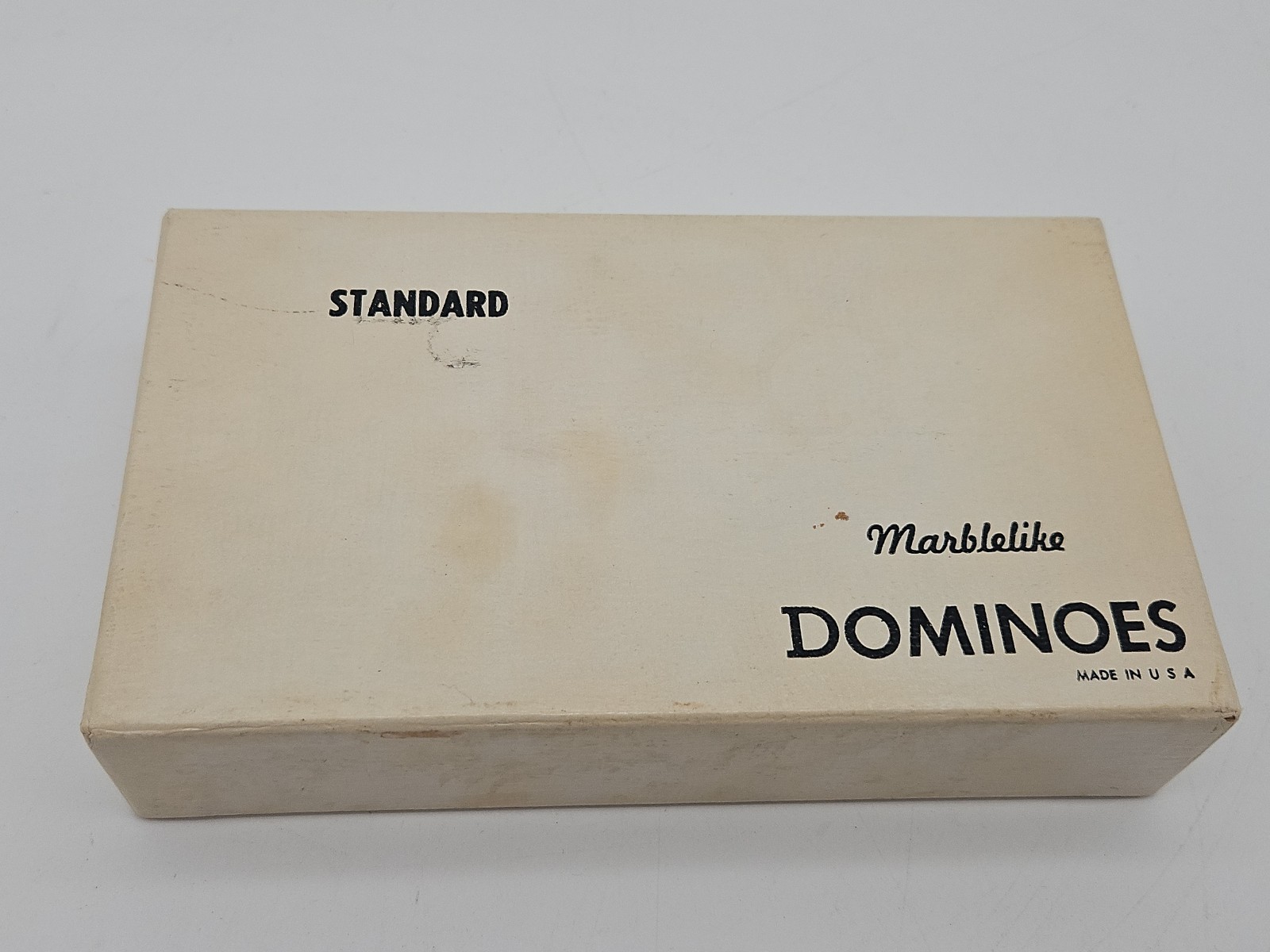Vintage Marblelike Green Standard Dominoes Original Box Made In USA