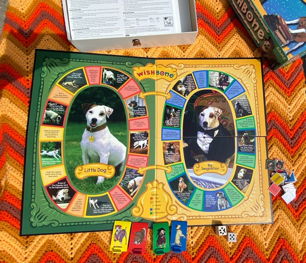 1997 University Games Wishbone the Dog Board Game PBS COMPLETE!