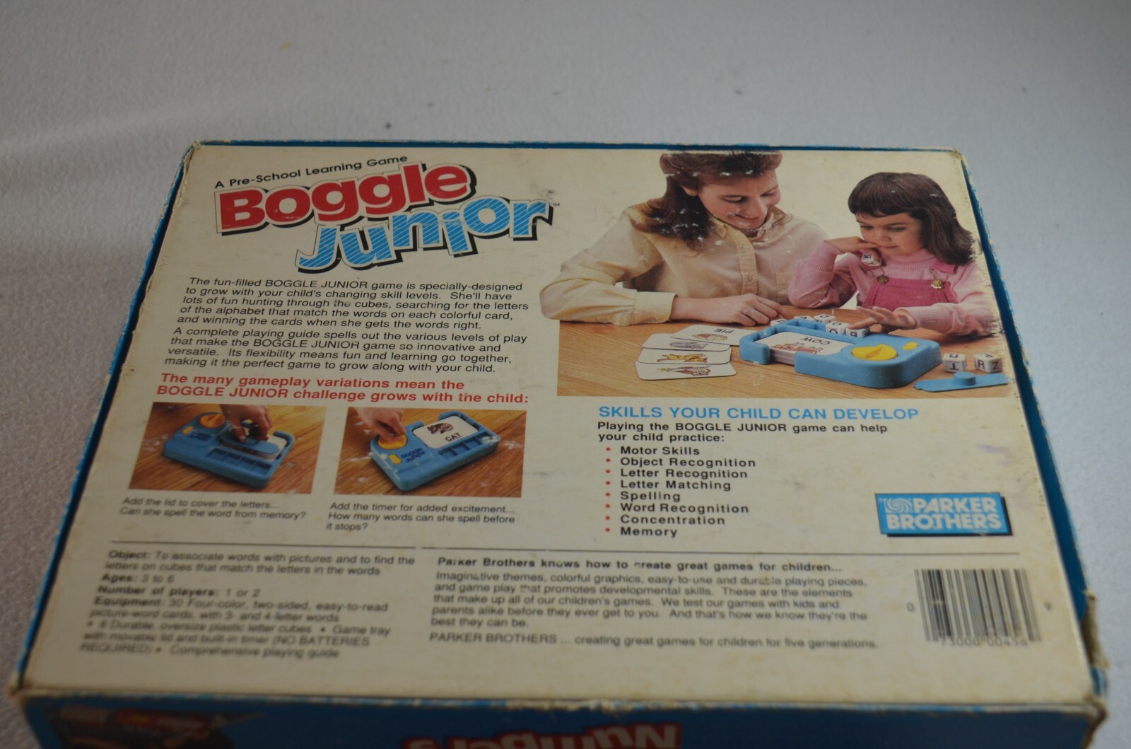 Boggle Jr. Numbers Parker Brothers Ages 3-6 1-2 Players Complete