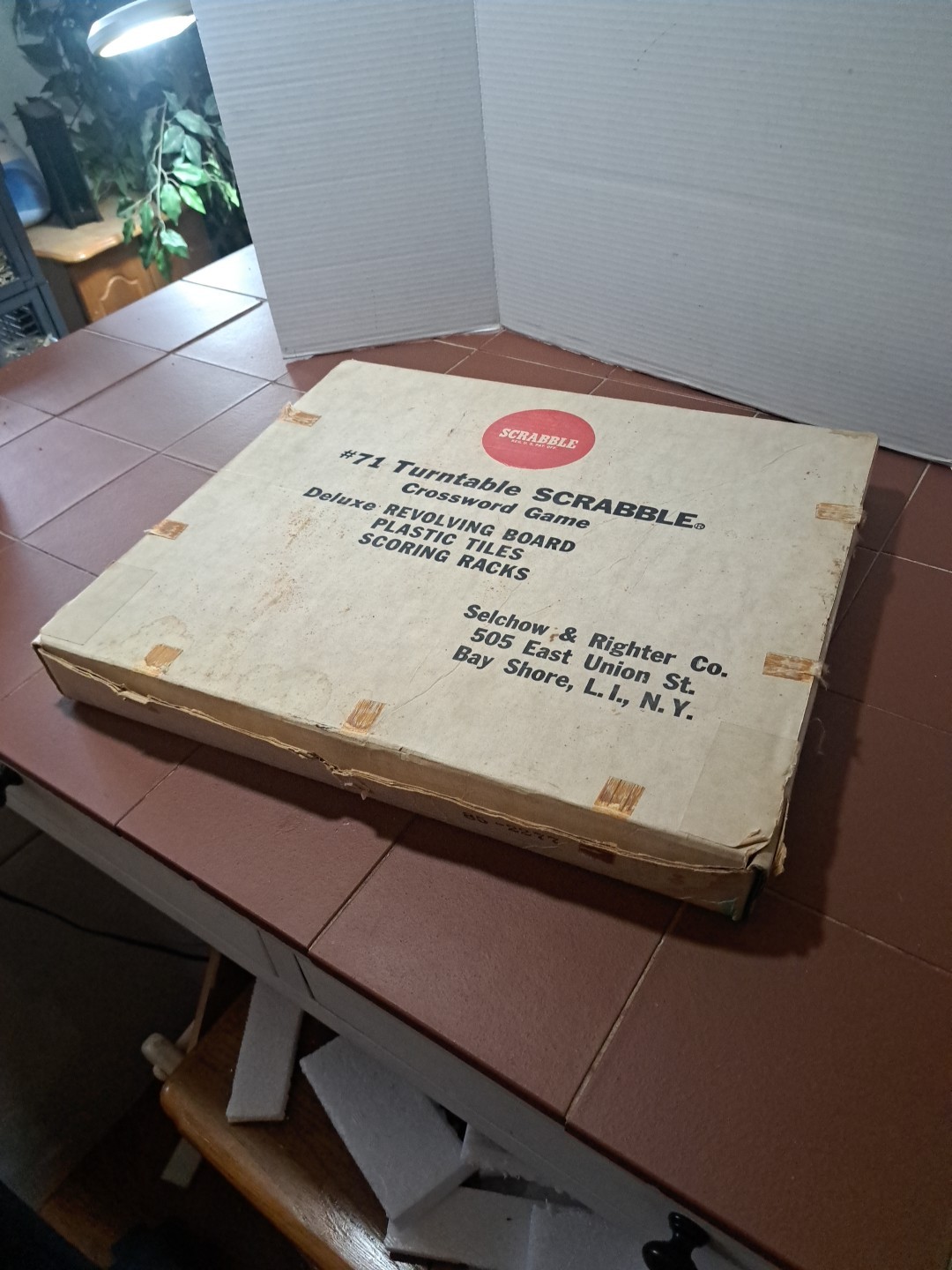 Vintage #71 Turntable SCRABBLE Crossword Game Deluxe Revolving Board 100 Tiles