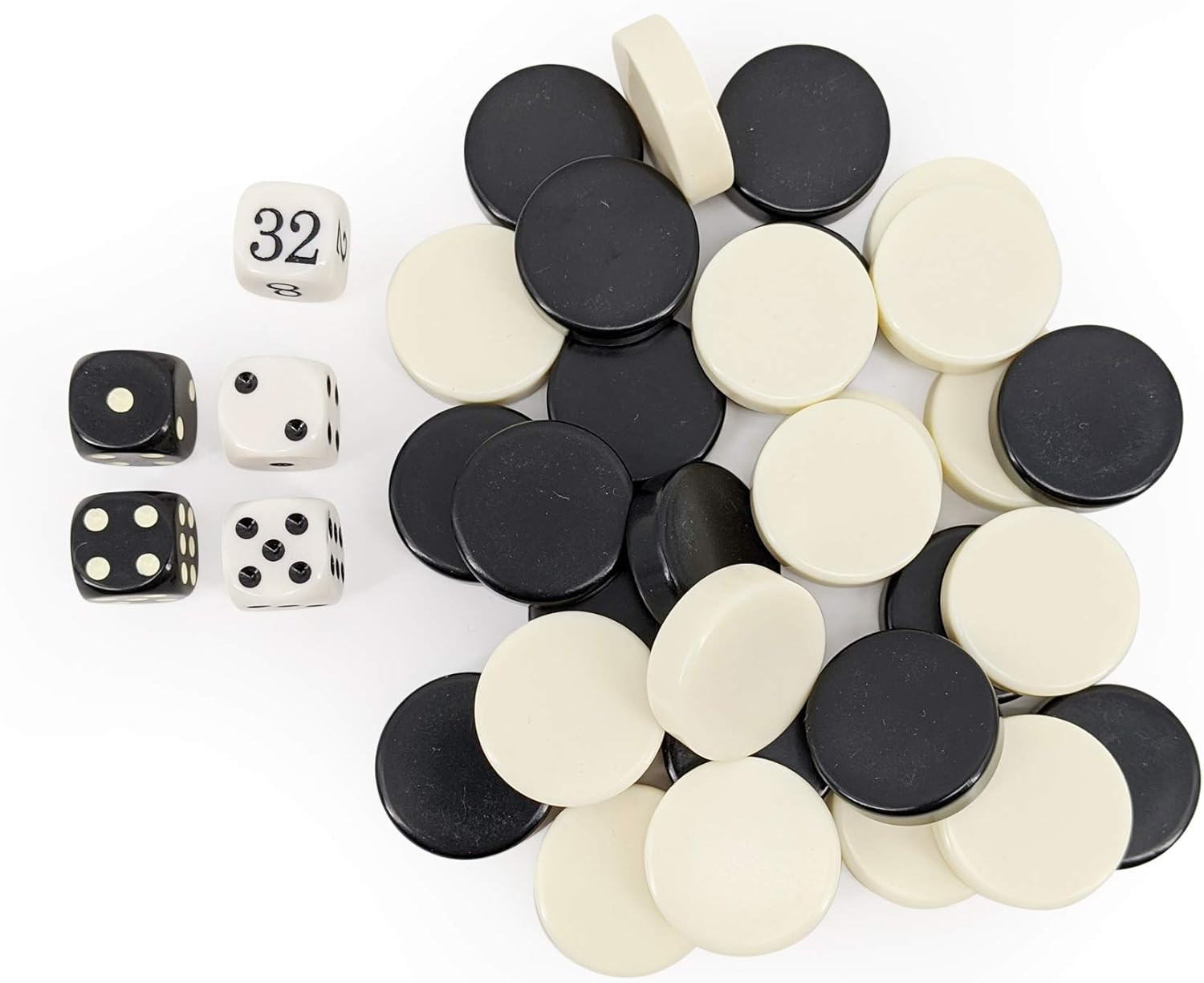 Deluxe Backgammon Playing Stones – Replacement Draught Pieces- Size 1 Inch (2.54