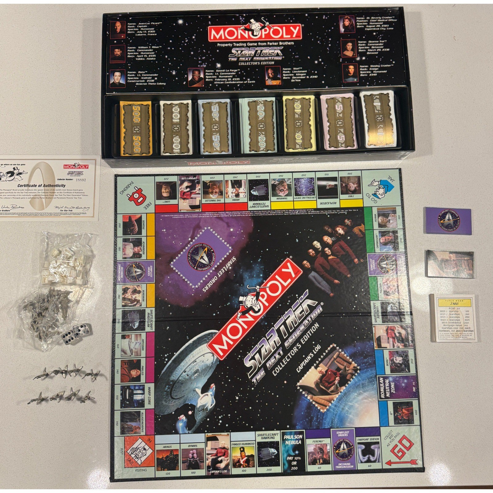 Vintage Star Trek The Next Generation Monopoly Collector’s Edition Board Game