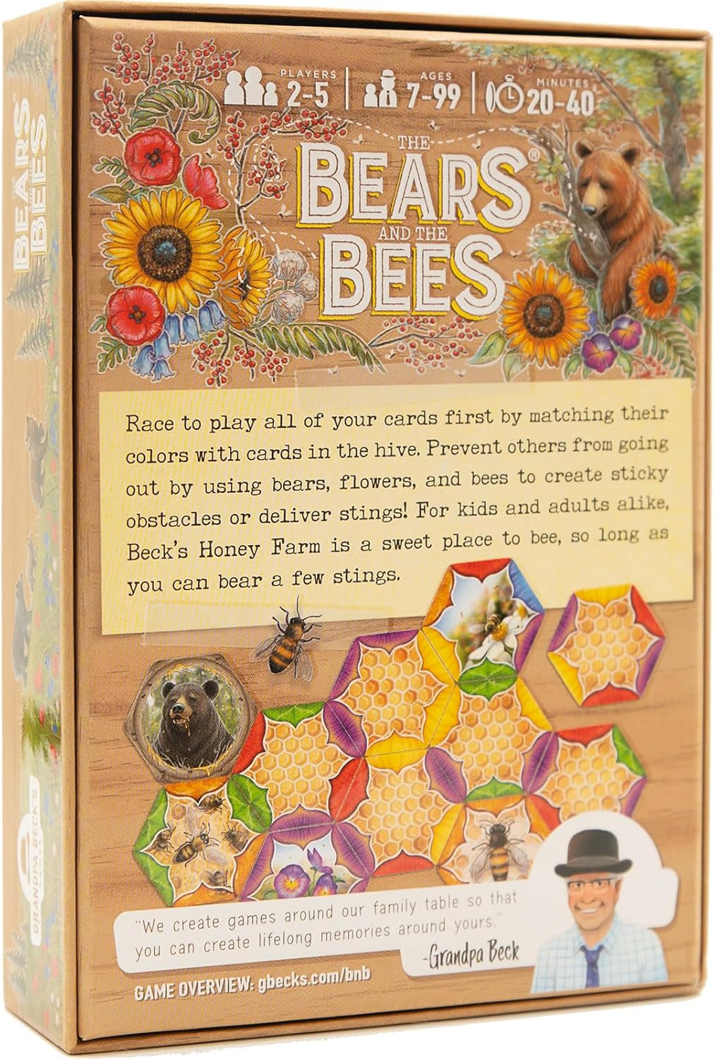 Grandpa Beck’s Games The Bears and The Bees | Strategic Tile Laying Card Game fo