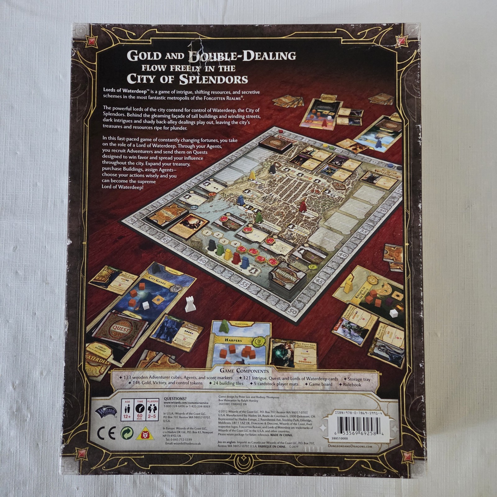 Dungeons & Dragons LORDS of WATERDEEP Board Game D&D Complete 2012 Wizards
