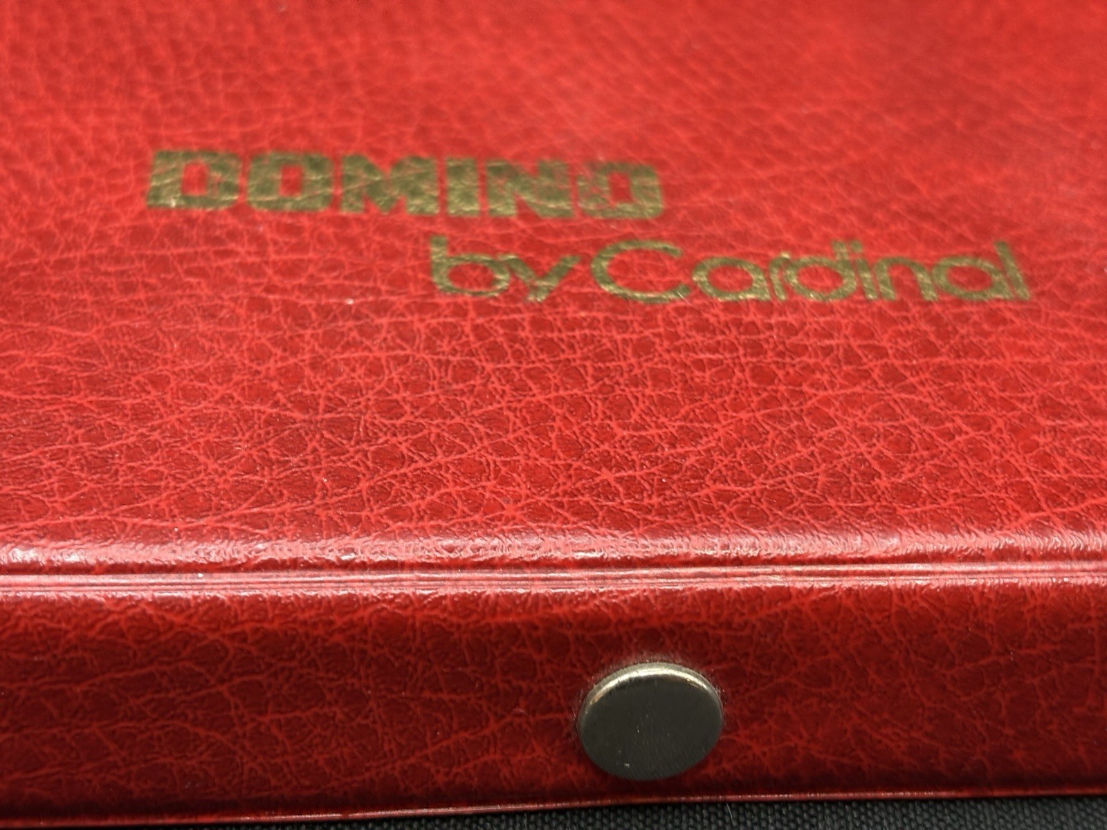 Vintage Domino by Cardinal Set Ivory Tiles Red Case Instructions